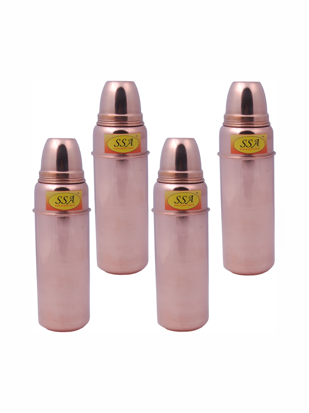 

Shivshakti Arts Brown 4 Pieces Copper Water Bottles 750 Ml