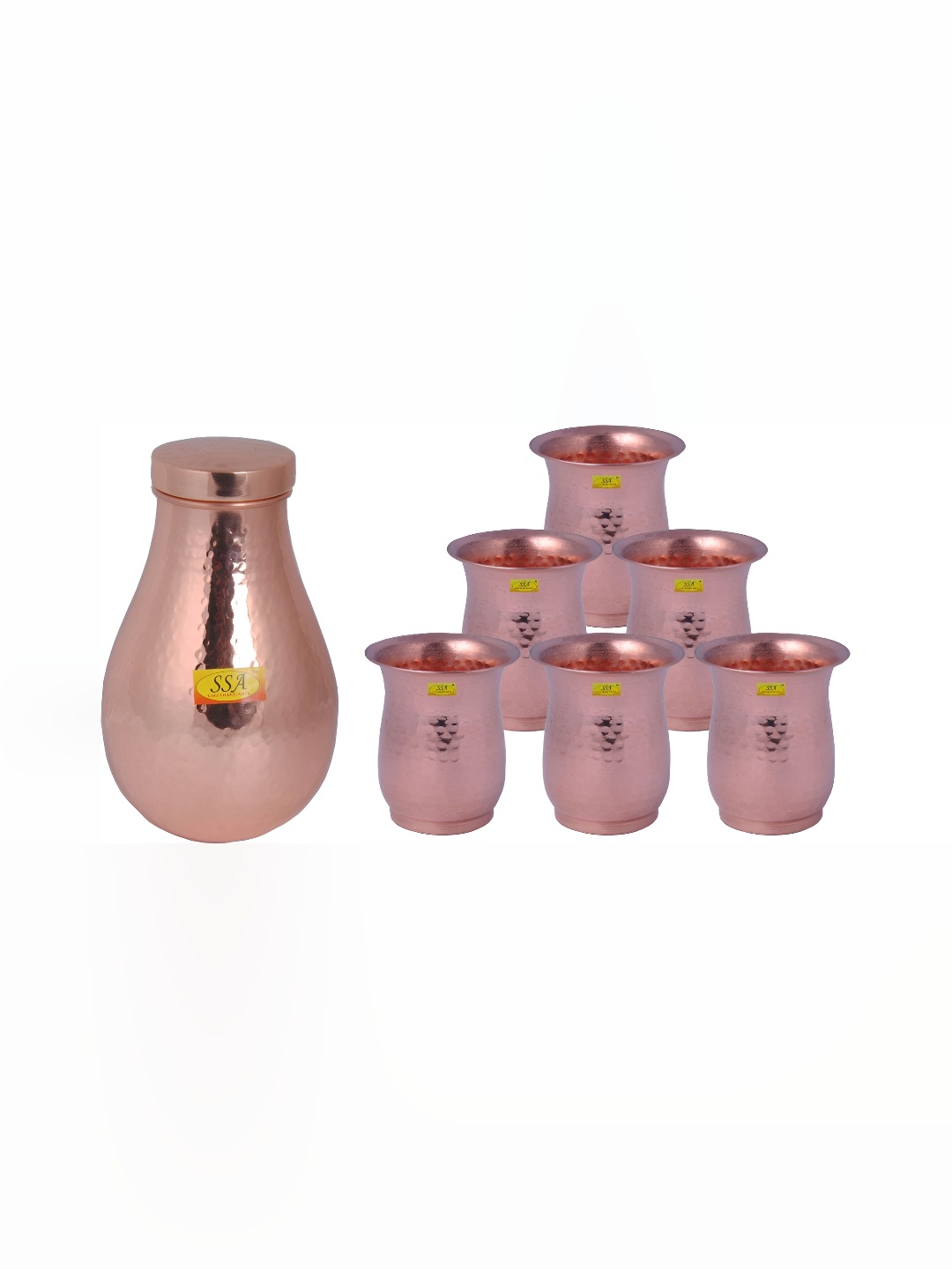 

Shivshakti Arts 6 Pcs Copper Jug & Glasses