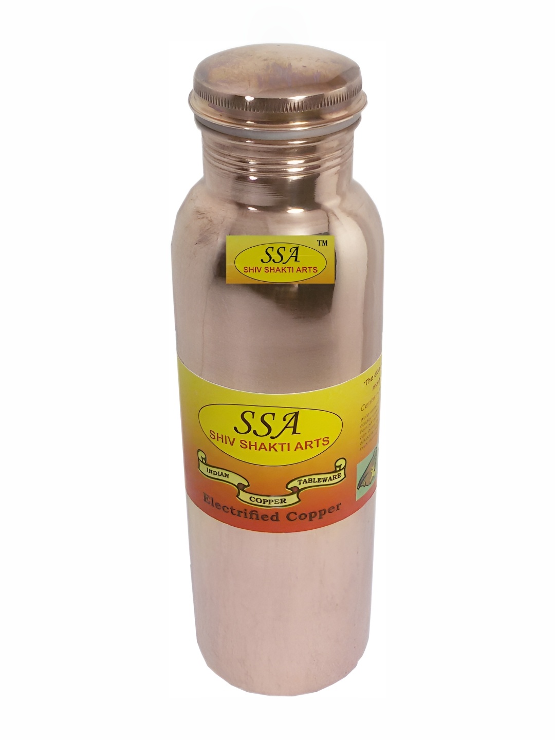 

Shivshakti Arts Brown Copper Water Bottle 850 ml