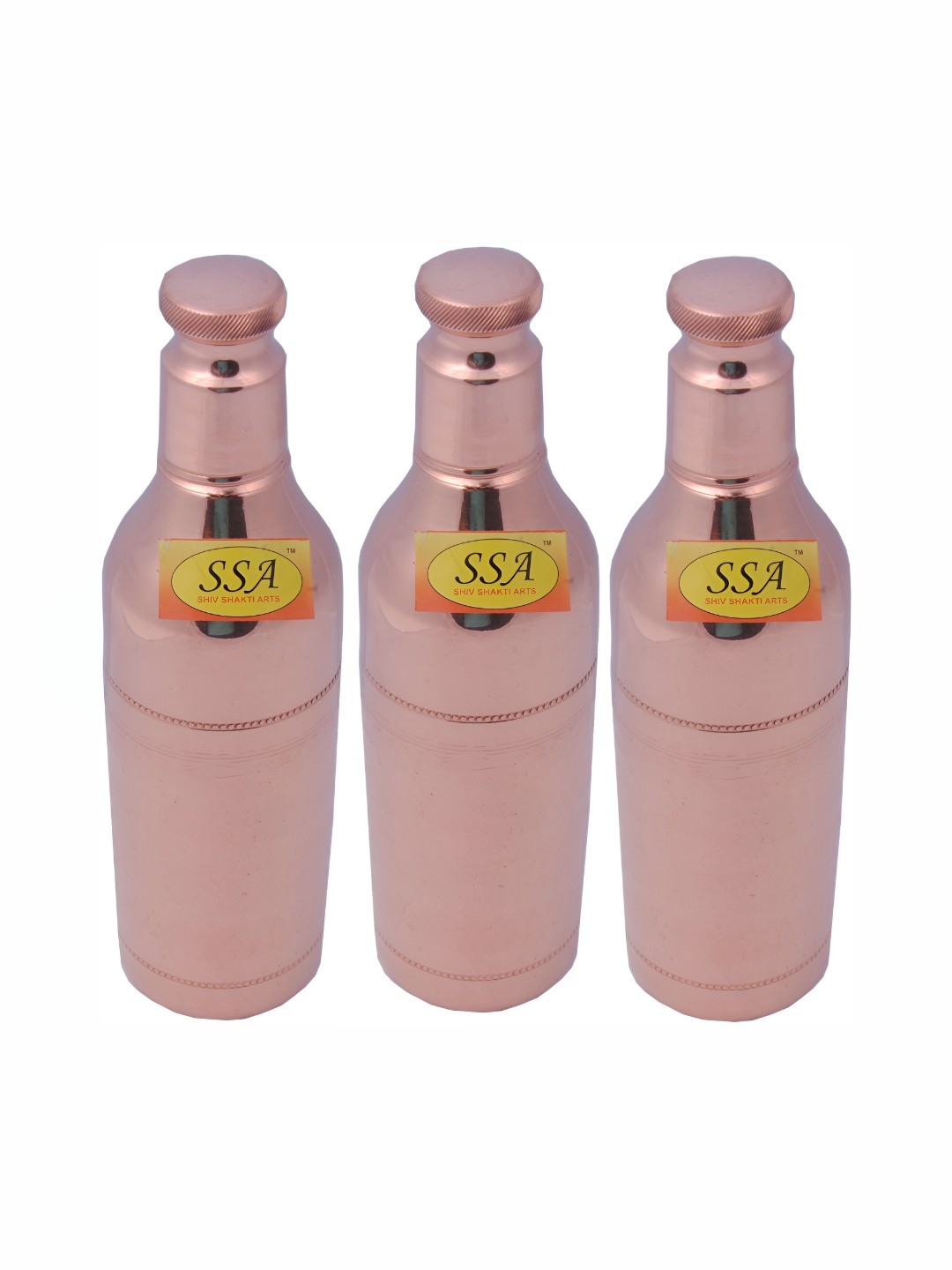 

Shivshakti Arts Brown 3 Pieces Copper Water Bottles 1 L