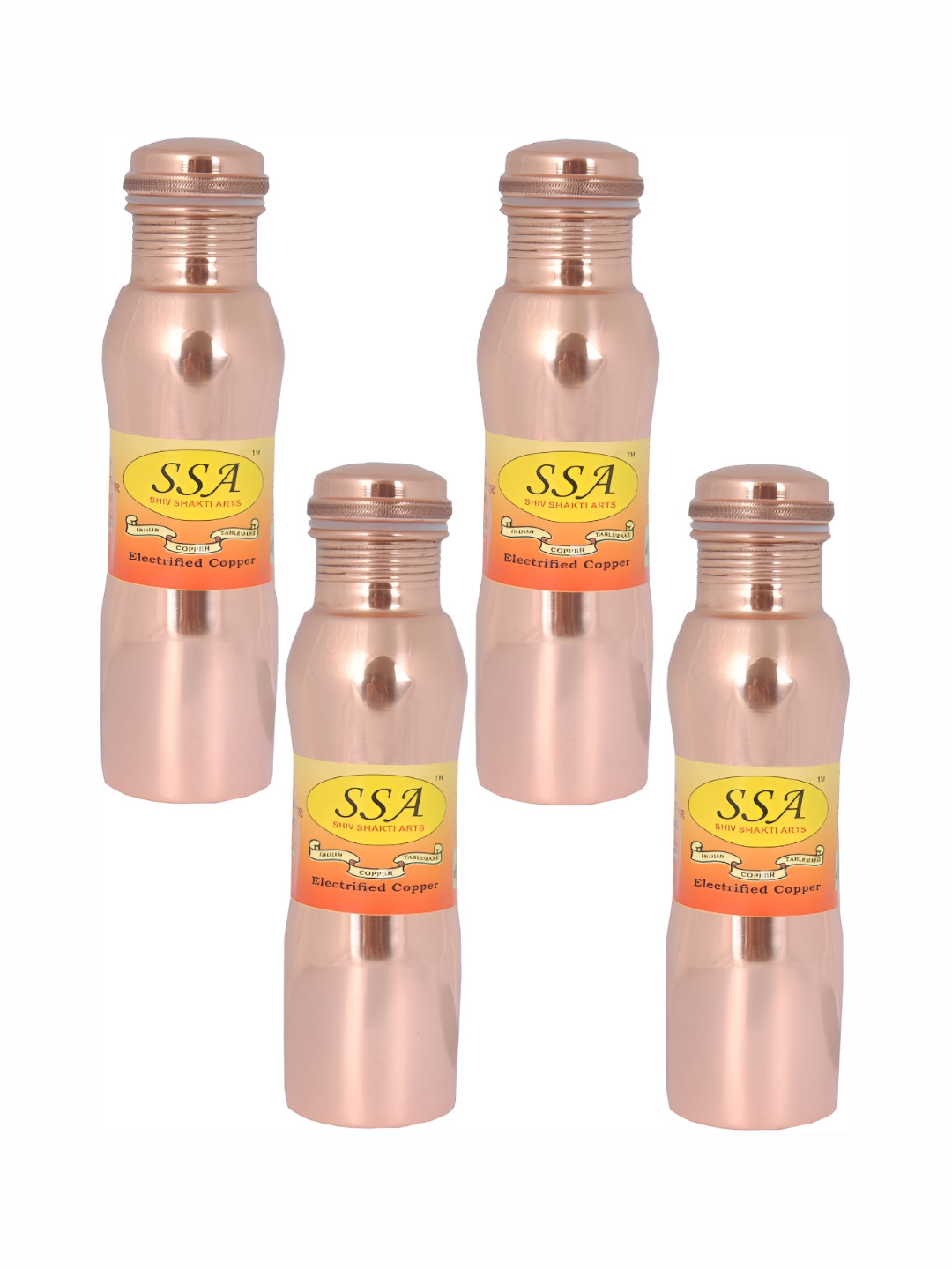 

Shivshakti Arts Brown Set of 4 Pieces Copper Water Bottle