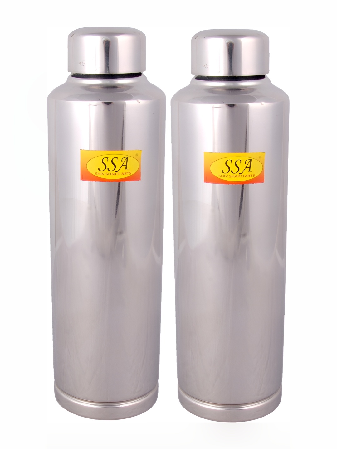 

Shivshakti Arts Silver Toned 2 Pieces Copper Water Bottle 1 L
