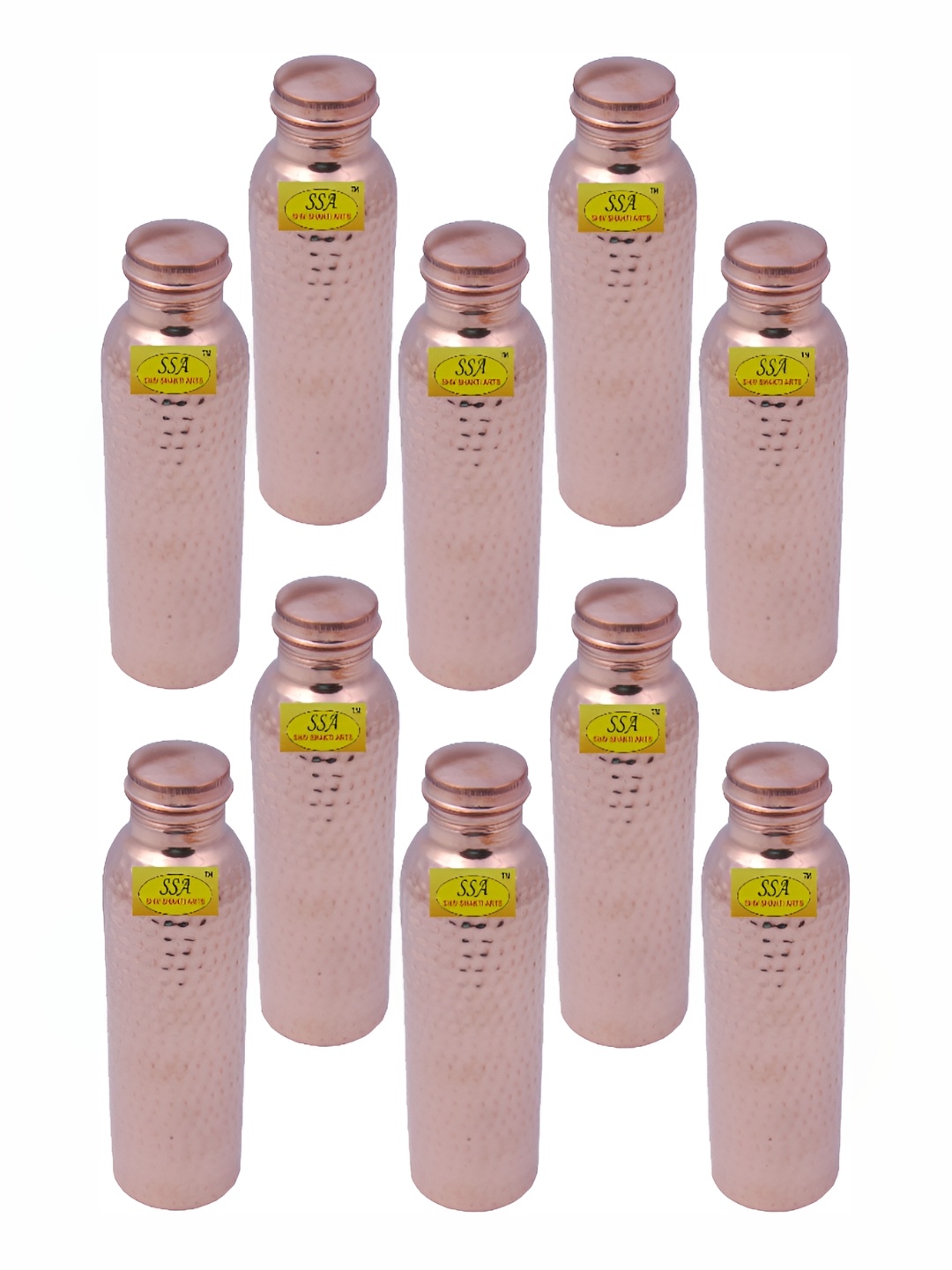 

Shivshakti Arts Brown 10 Pieces Copper Water Bottle 850 ml