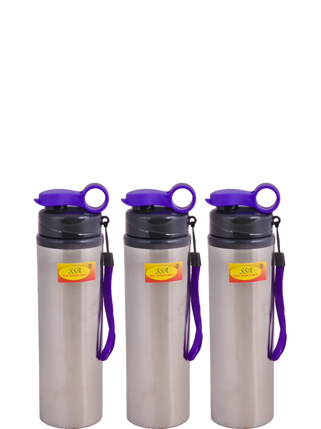 

Shivshakti Arts Steel & Blue 3 Pieces Copper Water Bottle 750 ml