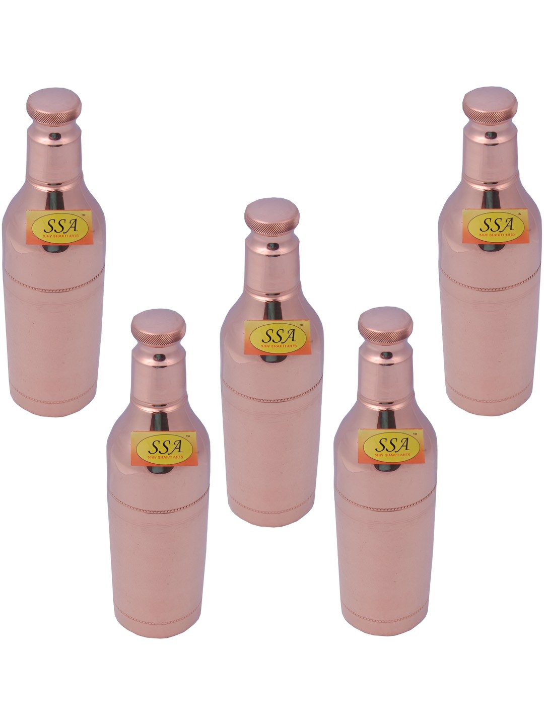

Shivshakti Arts Brown 5 Pcs Copper Water Bottle 1 L
