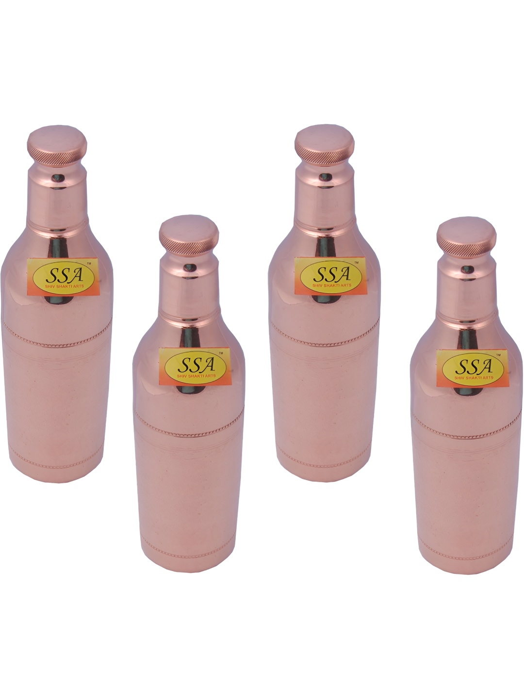 

Shivshakti Arts Brown 4 Pieces Copper Solid Water Bottle 1 L