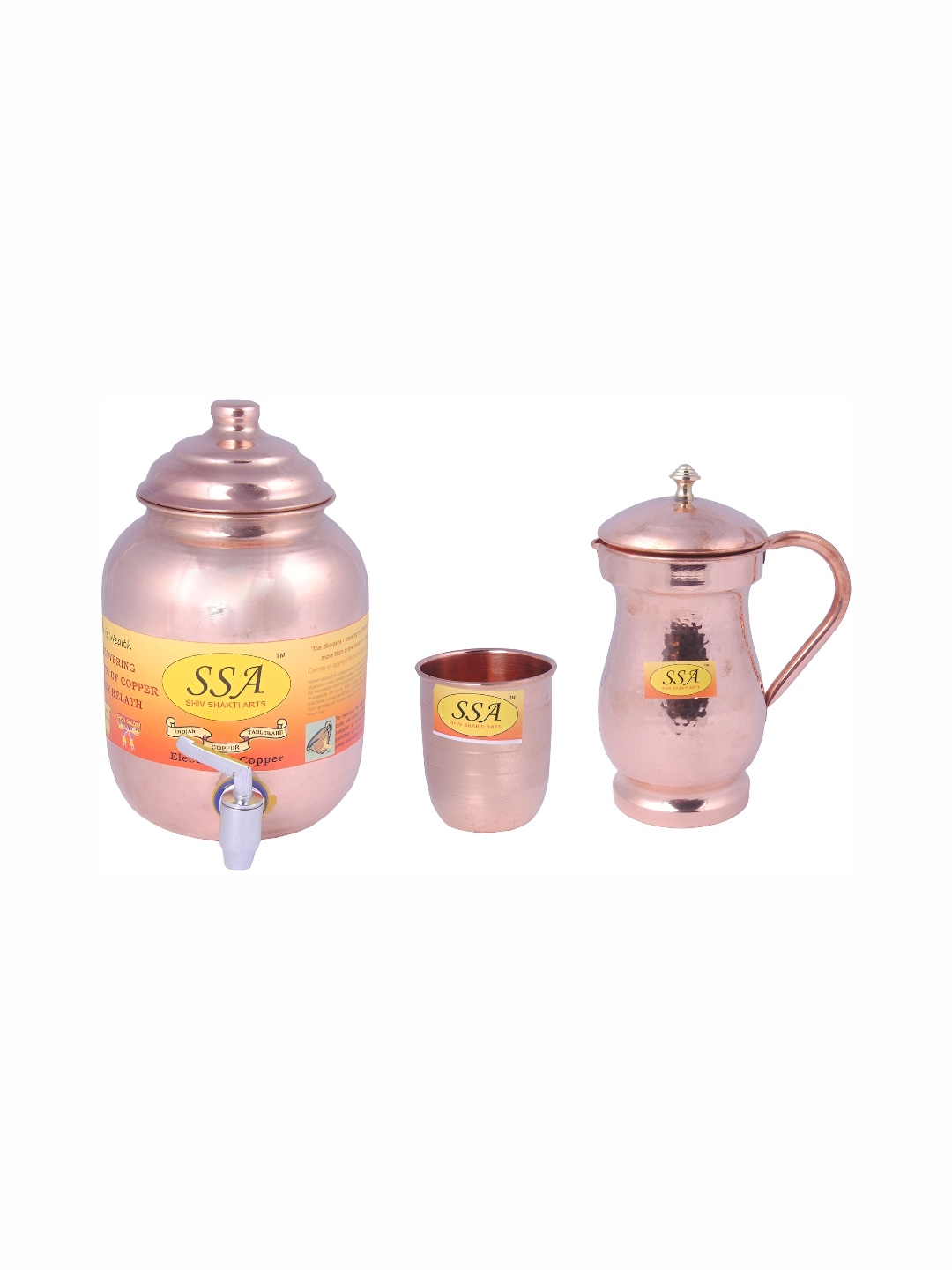 

Shivshakti Arts Copper Toned 3 Pieces Jug & Glass Set