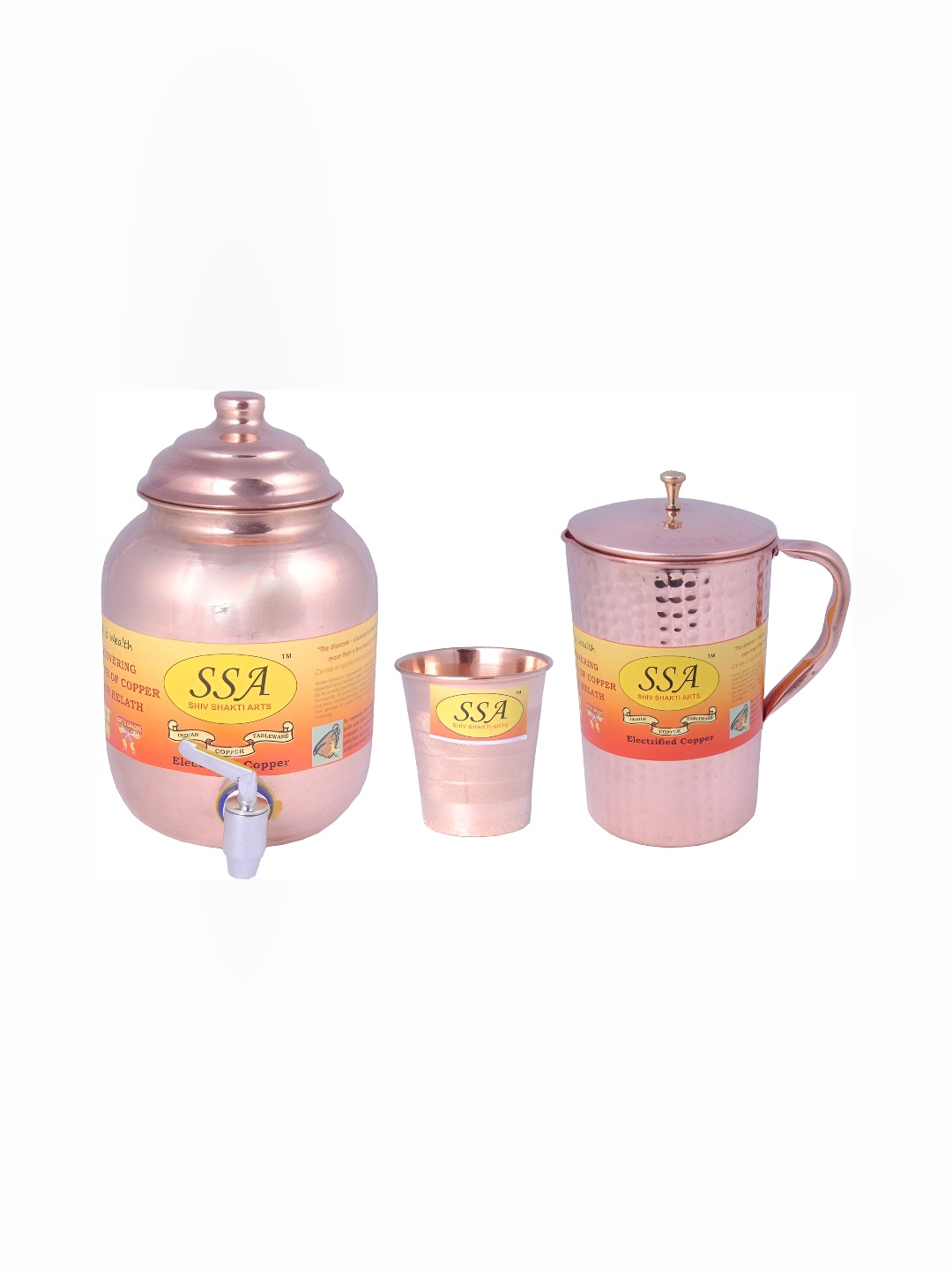 

Shivshakti Arts Copper Toned 3 Pieces Jug & Glass Set