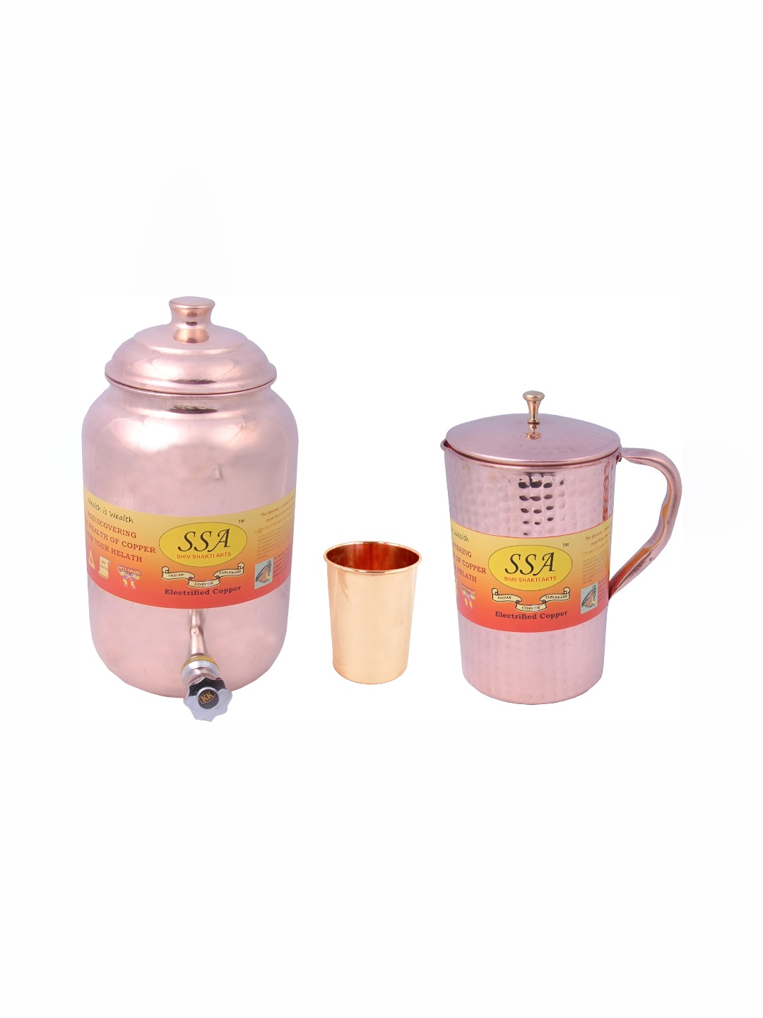 

Shivshakti Arts Copper Toned 3 Pieces Jug & Glass Set