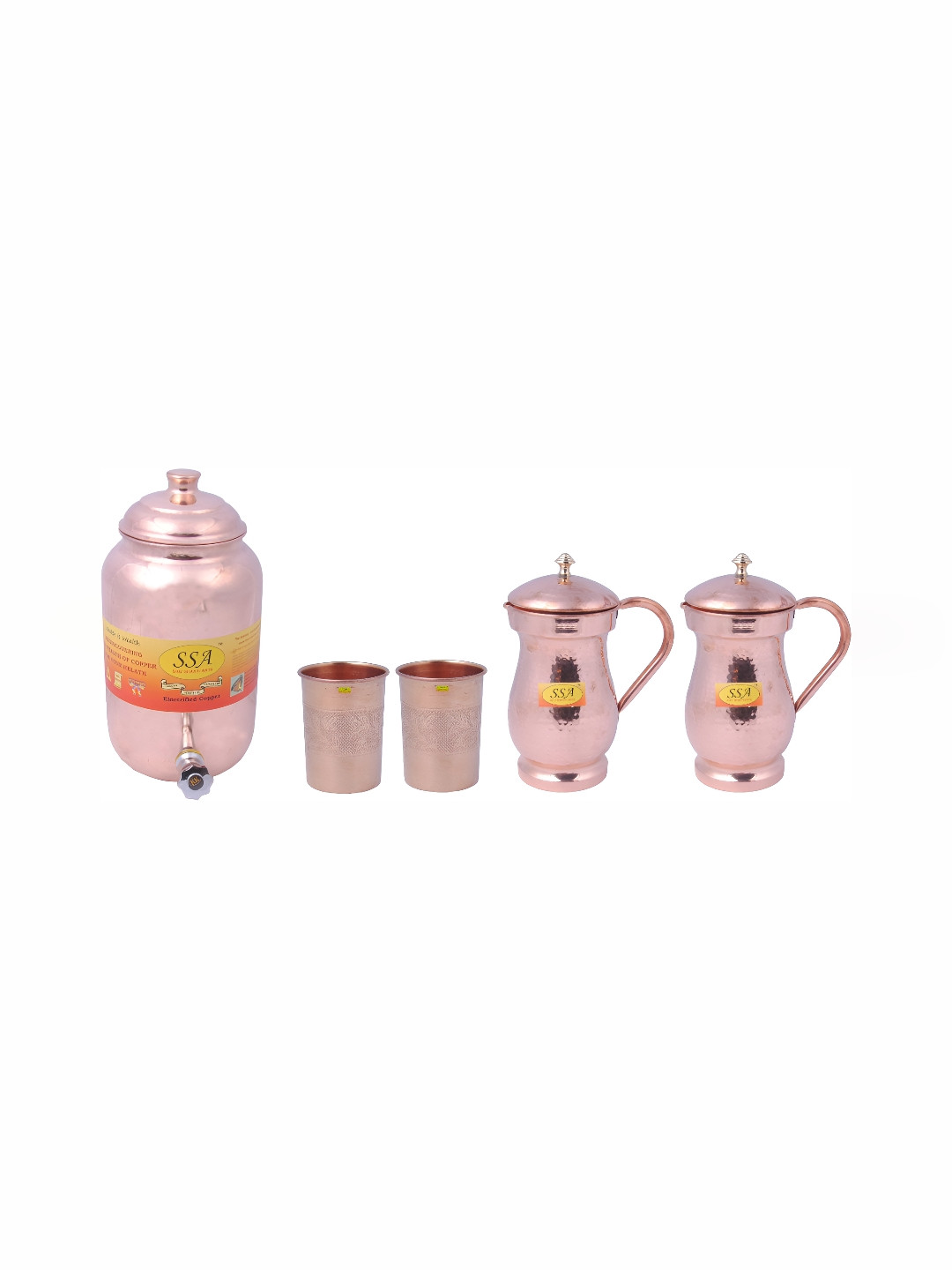 

Shivshakti Arts Brown 7 Pieces Copper Water Jug & Glass Set