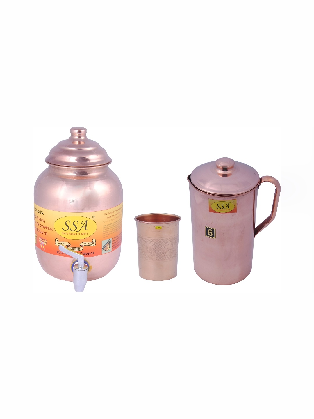 

Shivshakti Arts Copper Toned 3 Pieces Jug & Glass Set