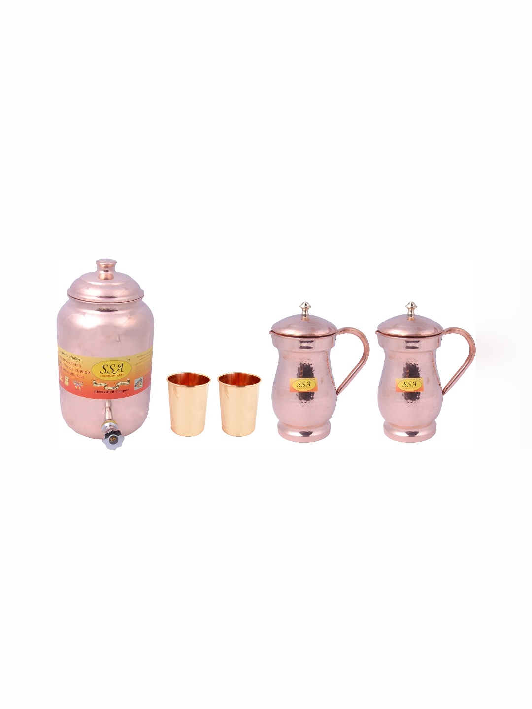 

Shivshakti Arts Brown 5 Pieces Copper Jug & Glass Set