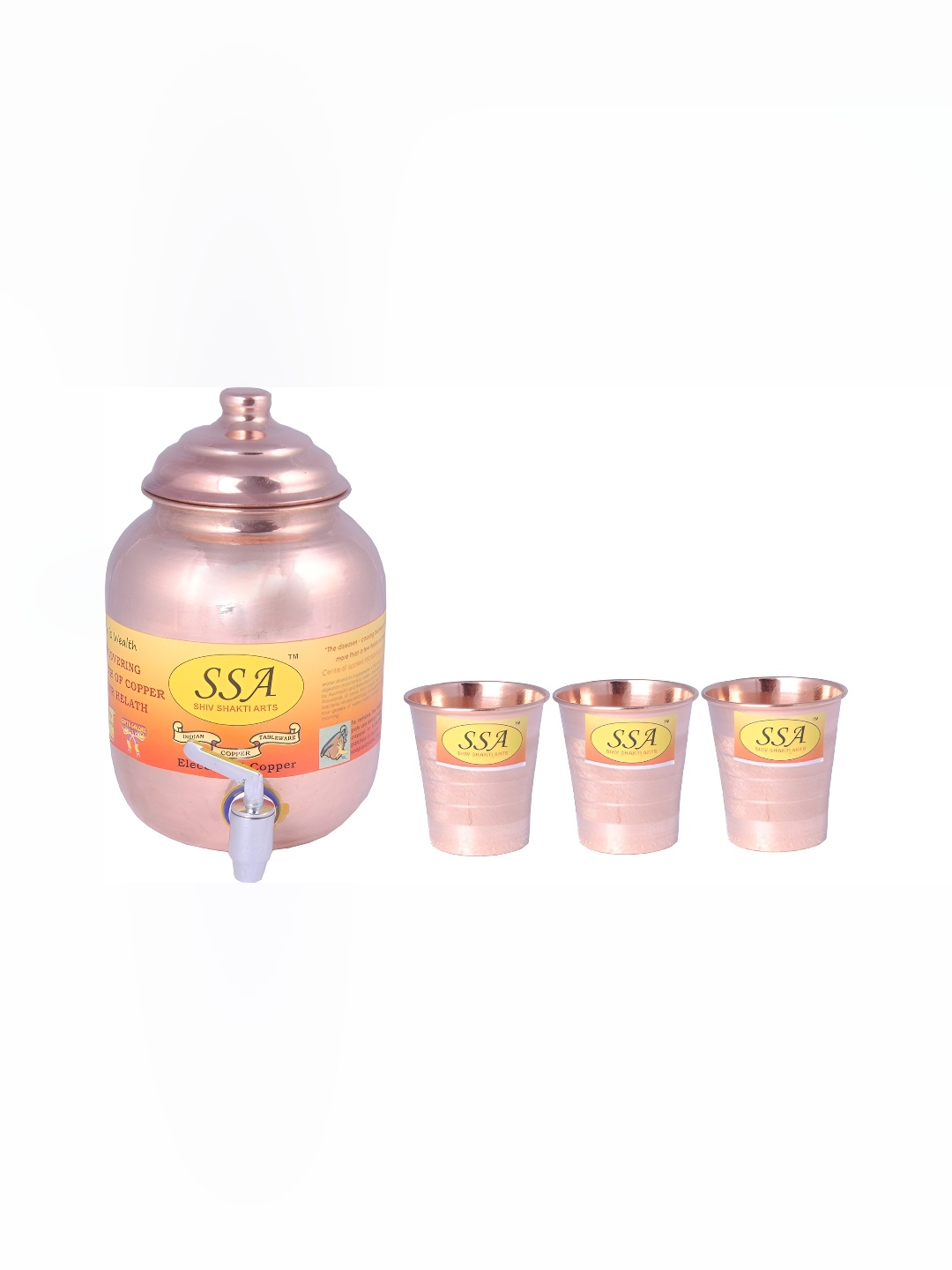 

Shivshakti Arts 4 Pcs Copper Jug & Glasses