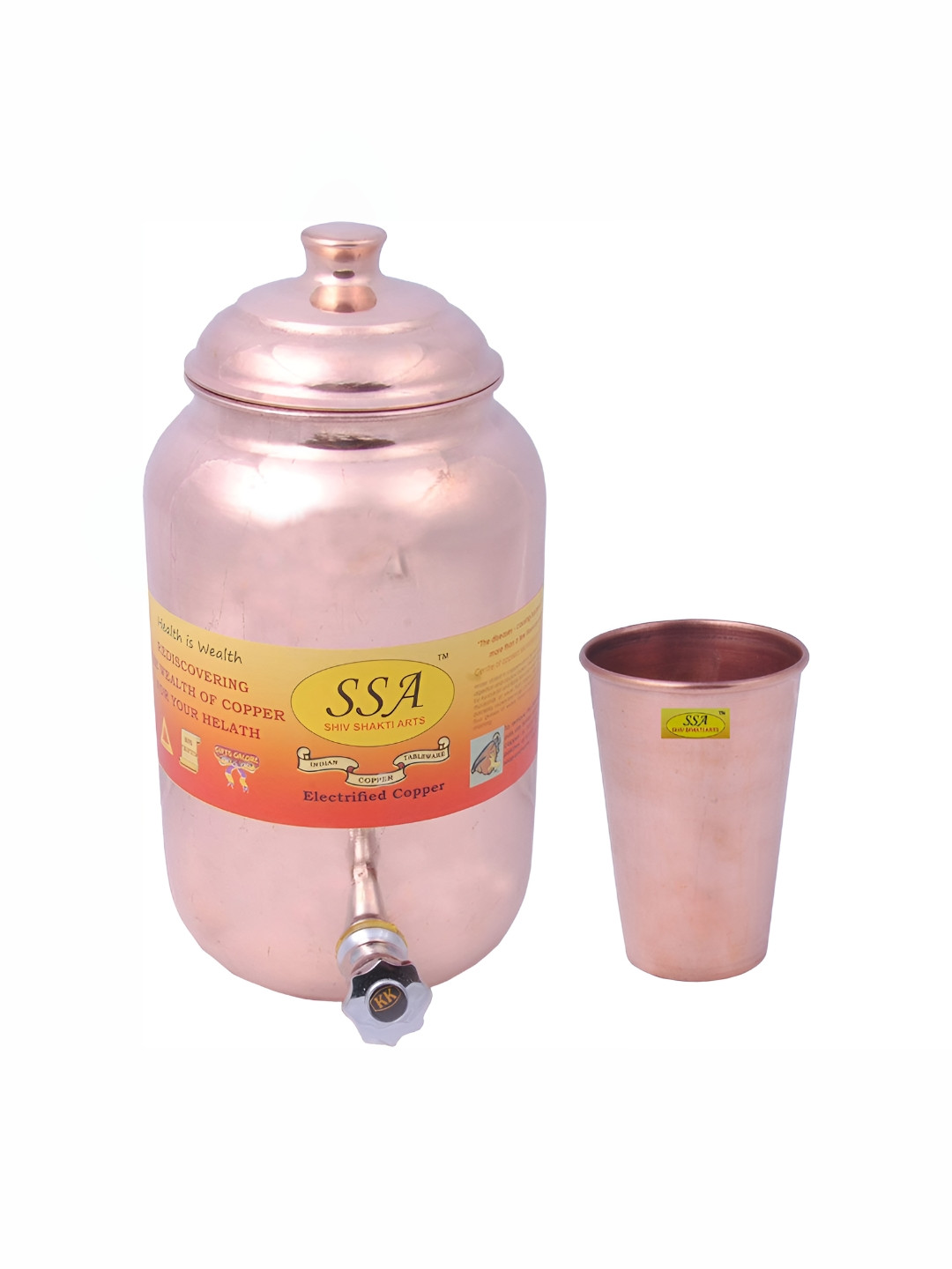 

Shivshakti Arts 2 Pcs Copper Jug & Glasses