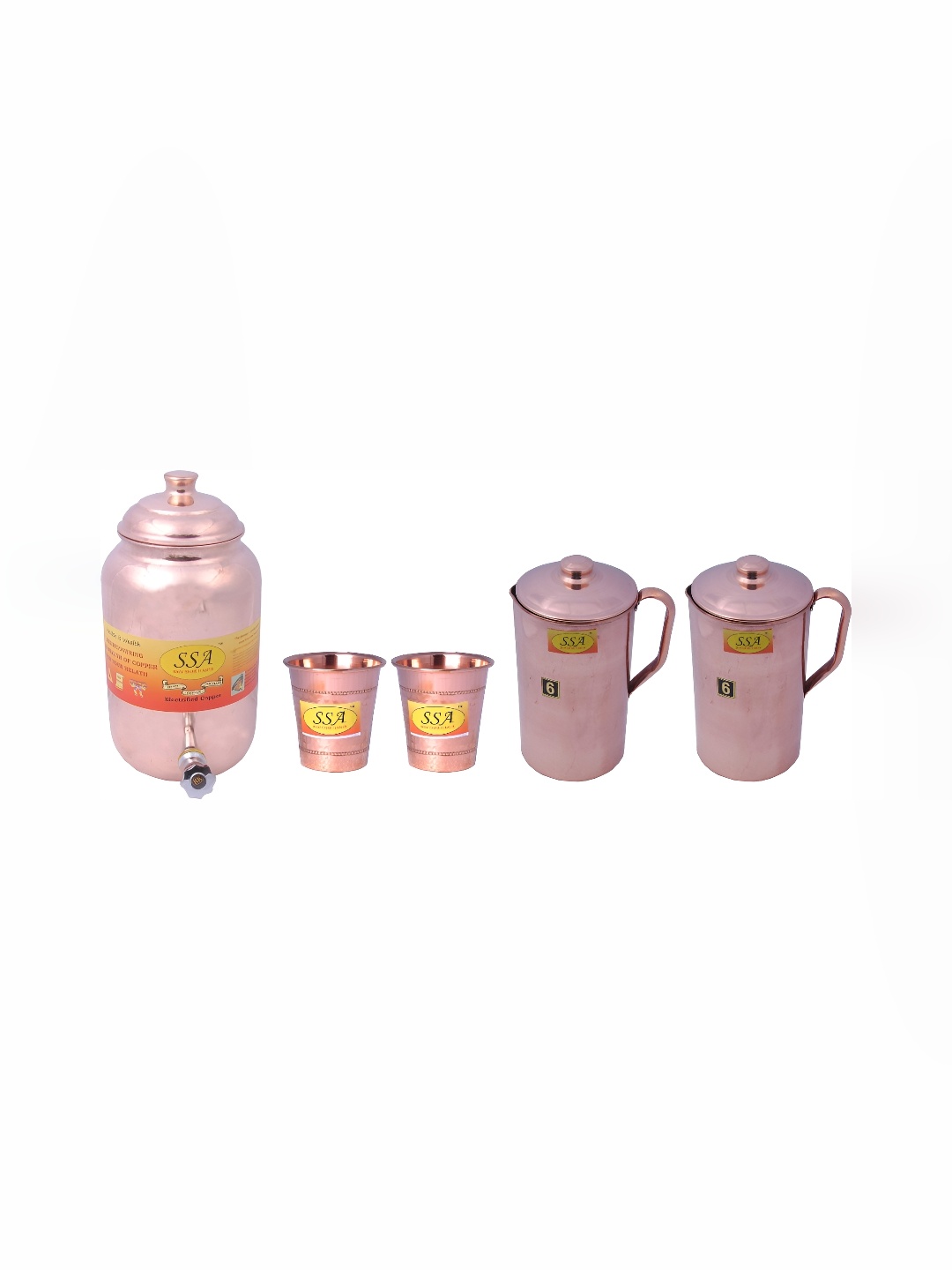 

Shivshakti Arts 5 Pieces Copper Jug & Glass Set