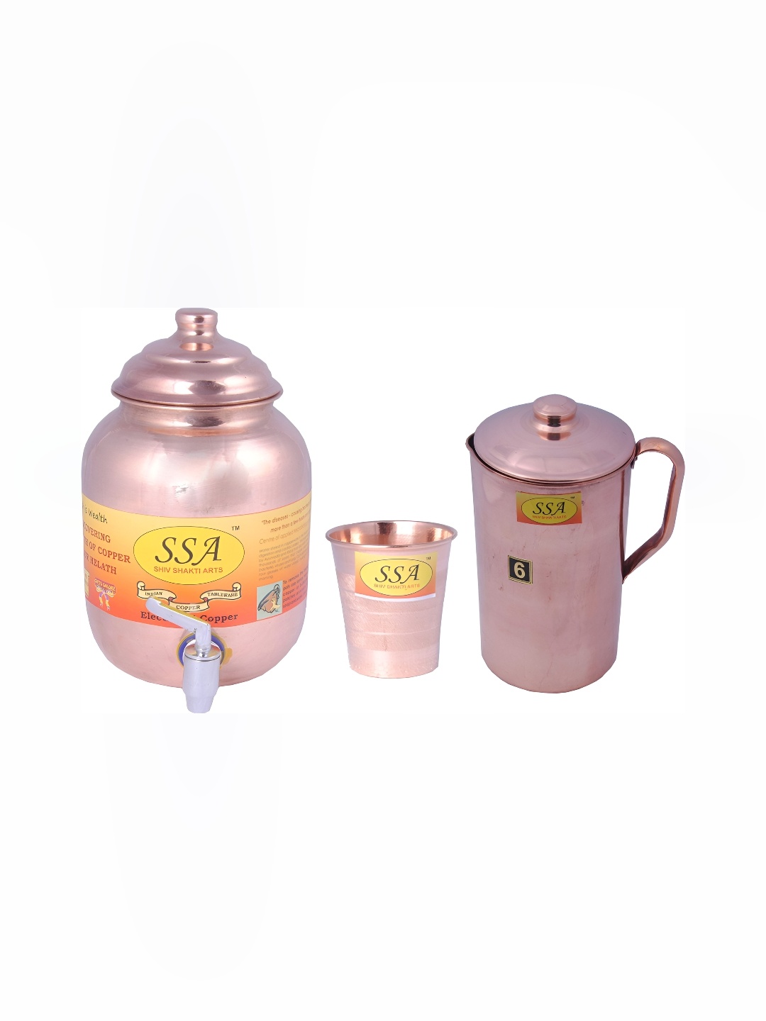 

Shivshakti Arts 3 Pieces Copper Water Jugs
