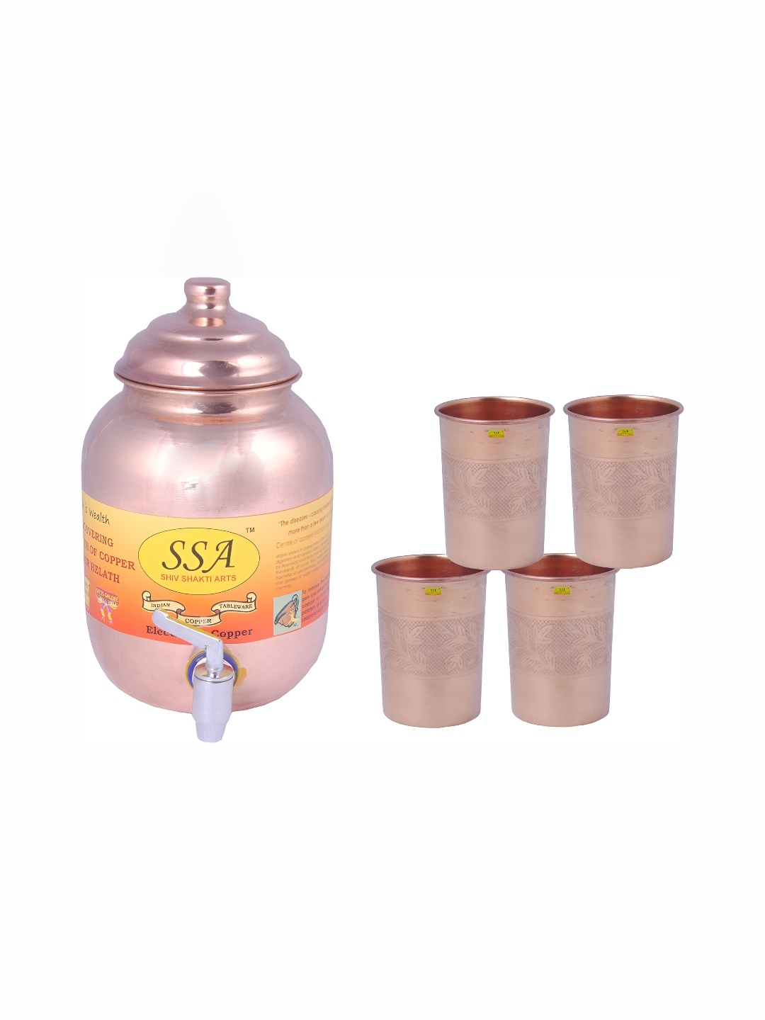 

Shivshakti Arts Brown 5 Pieces Copper Jug & Glass Set