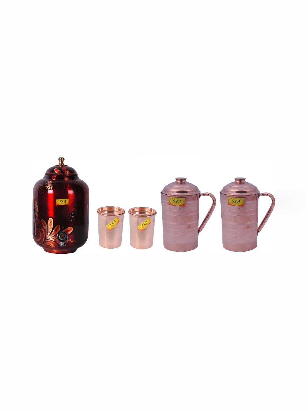 

Shivshakti Arts Red & Copper Toned 5 Pieces Jug & Glass Set