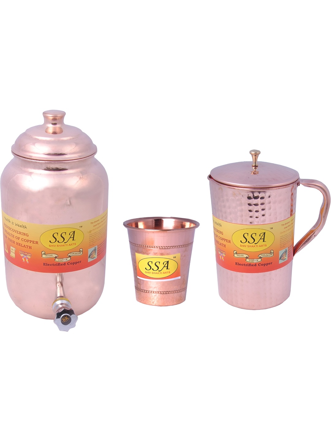 

Shivshakti Arts Copper Toned 3 Pieces Jug & Glass