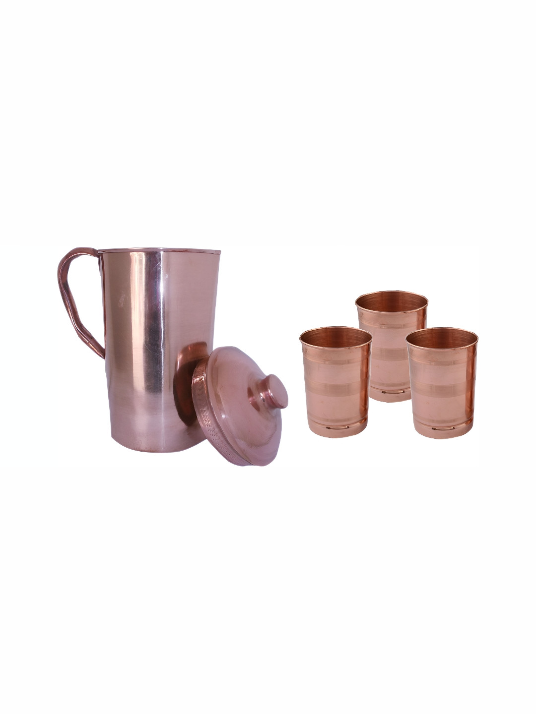

Shivshakti Arts 4 Pieces Copper Jug & Glass Set Core