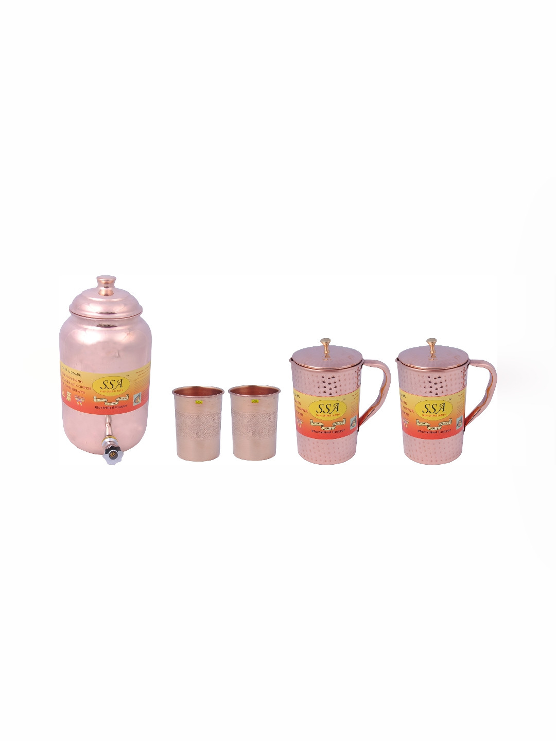

Shivshakti Arts Brown 5 Pieces Copper Jug & Glass Set
