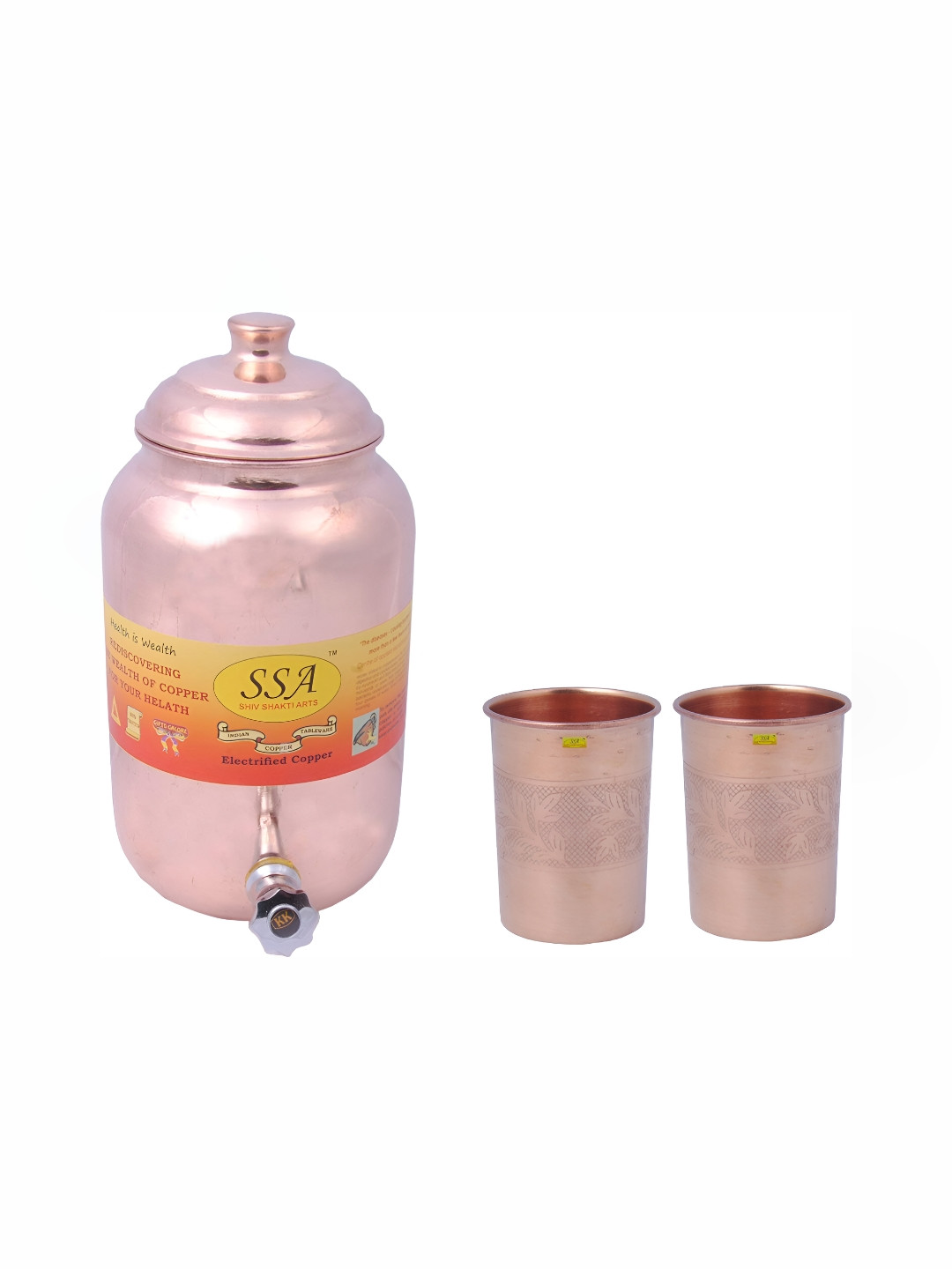 

Shivshakti Arts Brown 2 Pieces Copper Jug & Glass Set