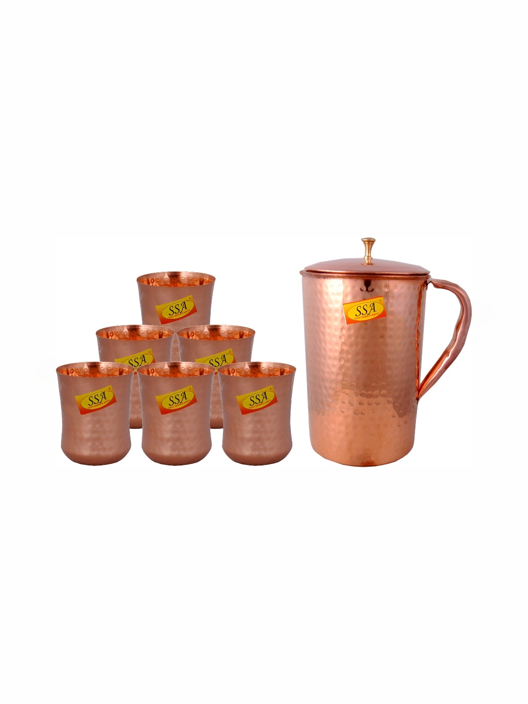 

Shivshakti Arts Brown 7 Pieces Copper Jug & Glass Set