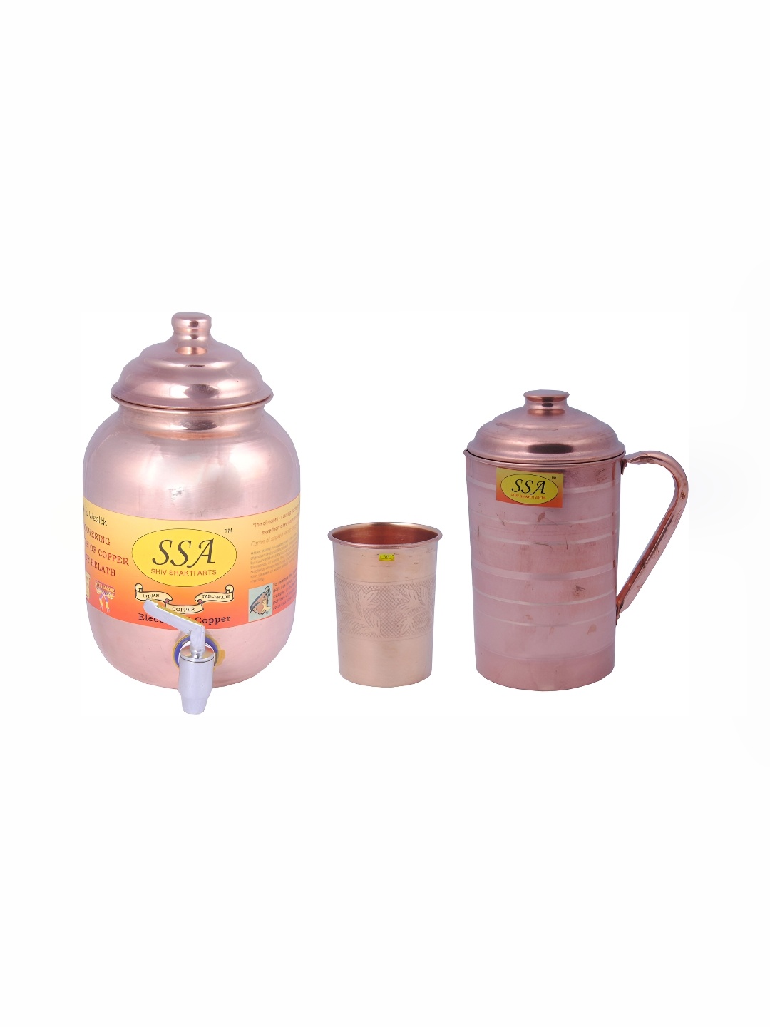 

Shivshakti Arts Copper Toned 3 Pieces Jug & Glass Set