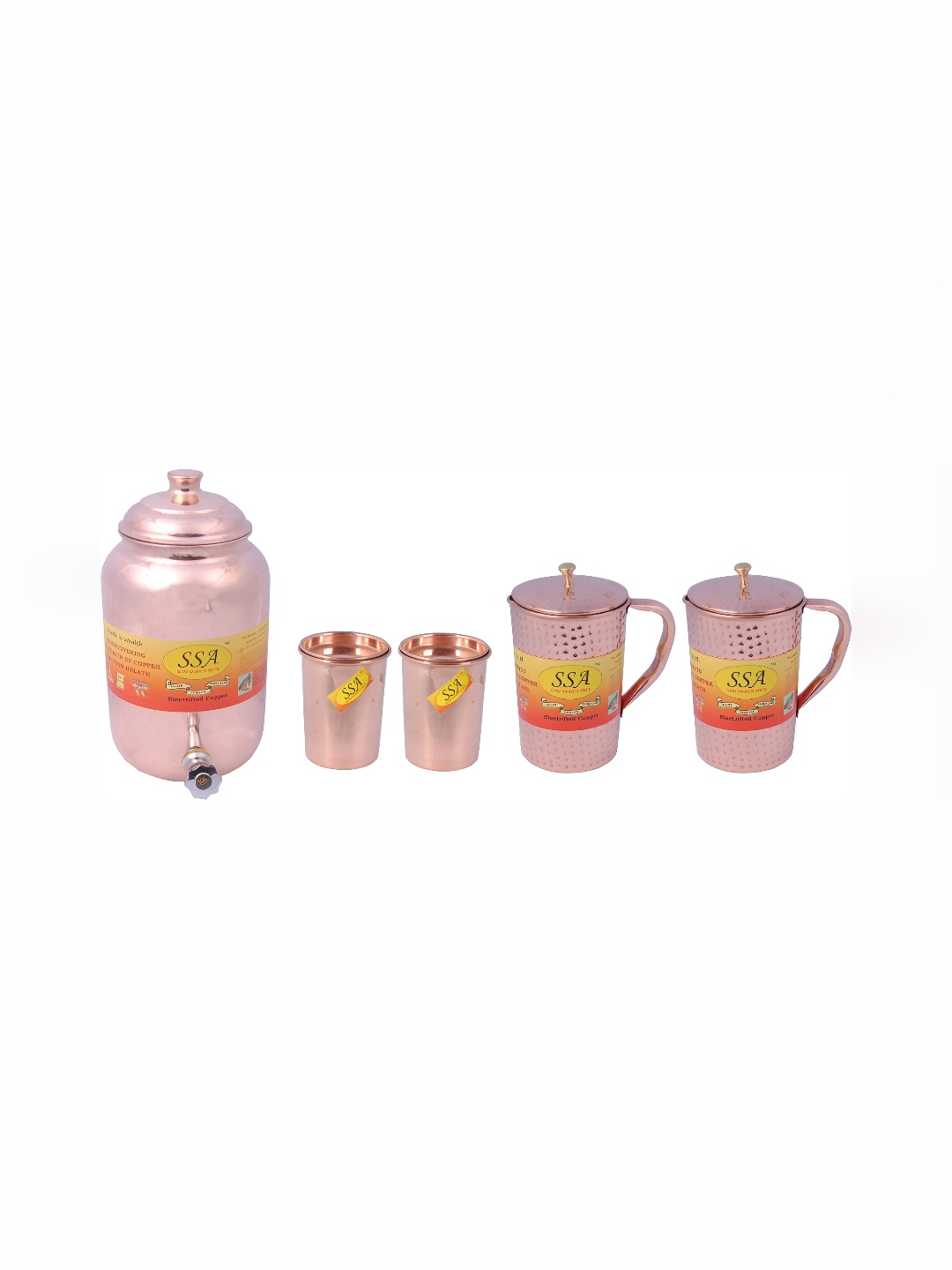 

Shivshakti Arts Brown 5 Pieces Copper Jug & Glass Set