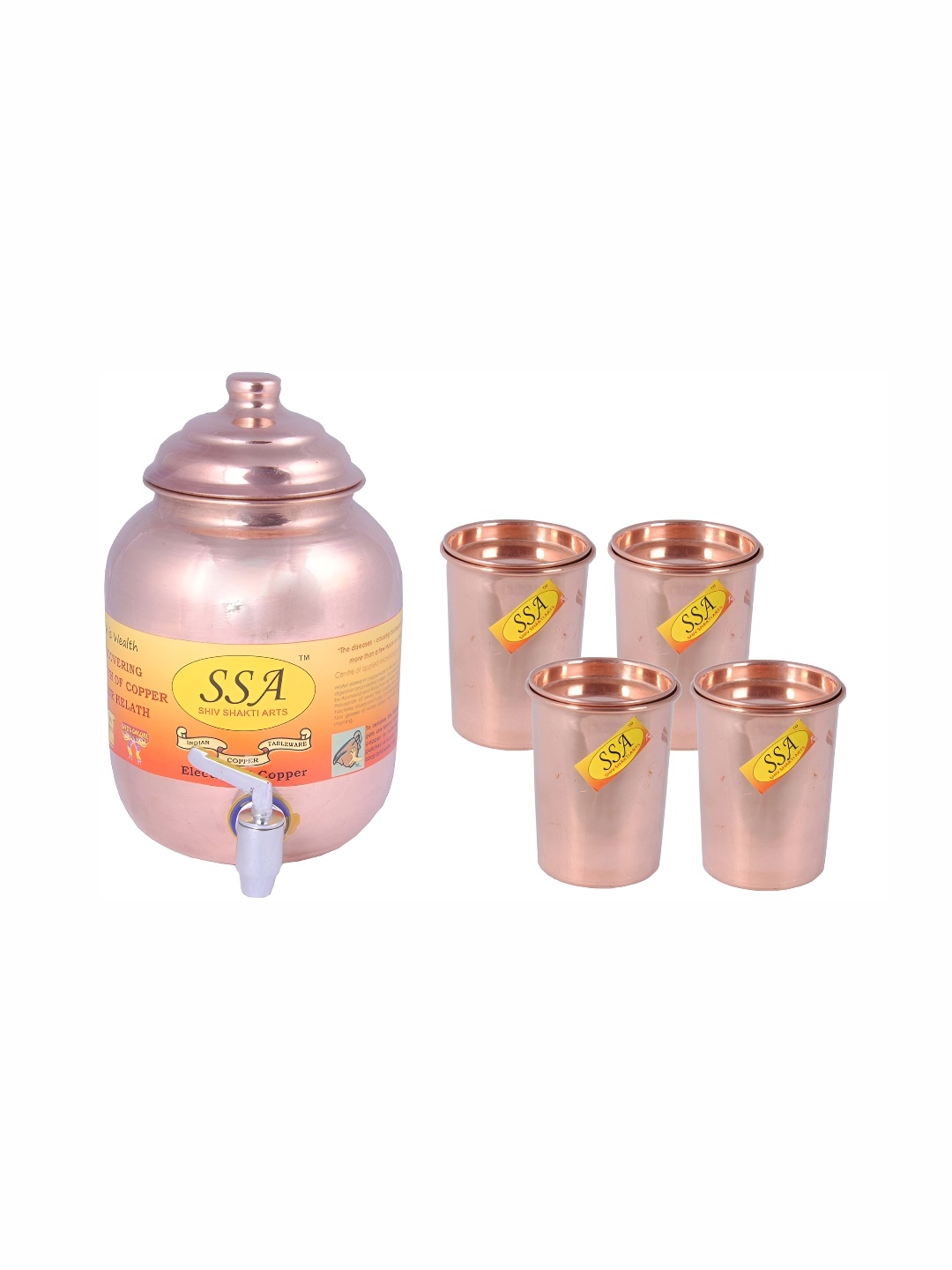 

Shivshakti Arts Brown 5 Pieces Copper Water Pot & Glasses Set