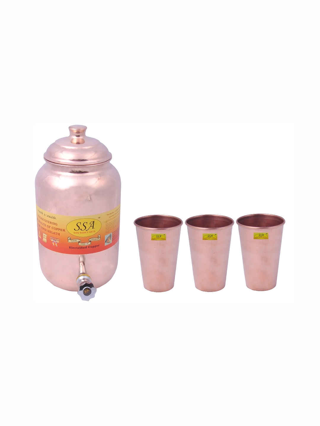 

Shivshakti Arts 4 Pcs Copper Jug & Glass