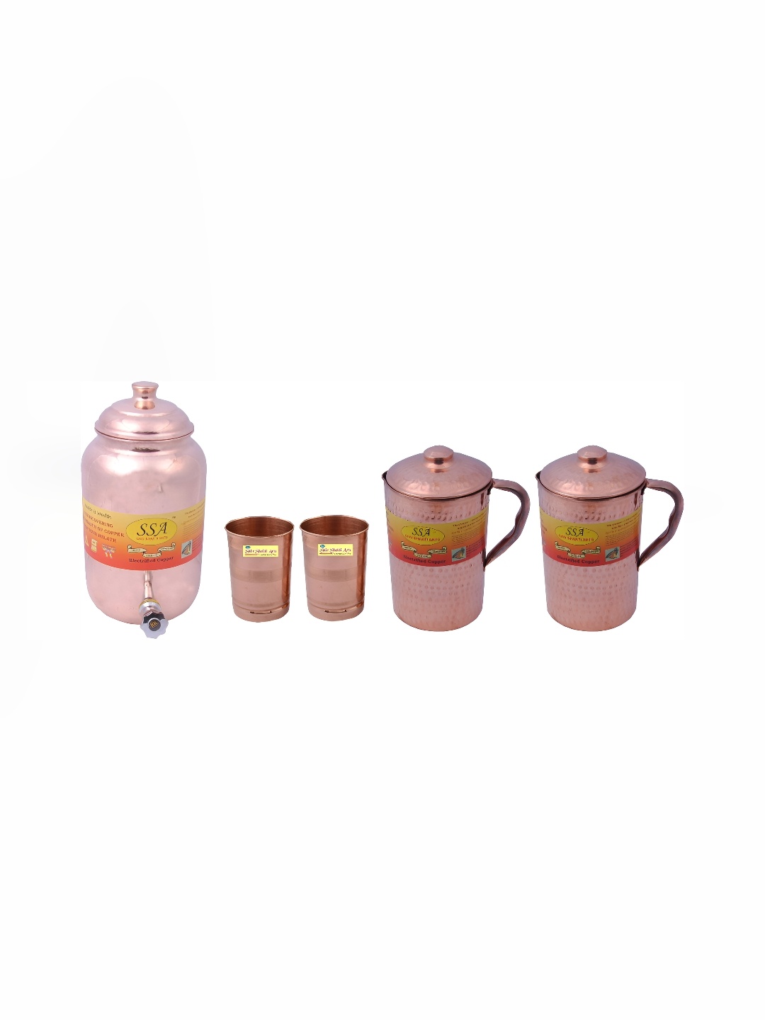 

Shivshakti Arts Brown 5 Pieces Copper Jug & Glass Set