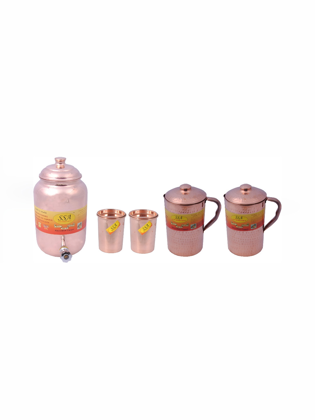 

Shivshakti Arts 5 Pieces Copper Jug & Glass Set