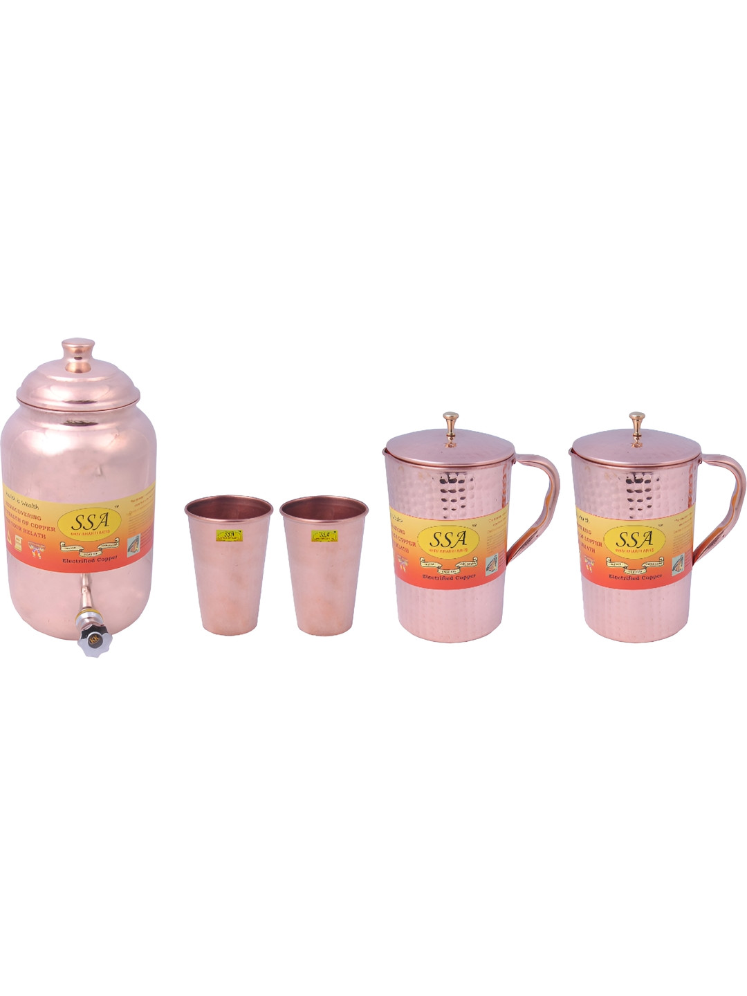 

Shivshakti Arts Brown 5 Pieces Copper Jug & Glass Set