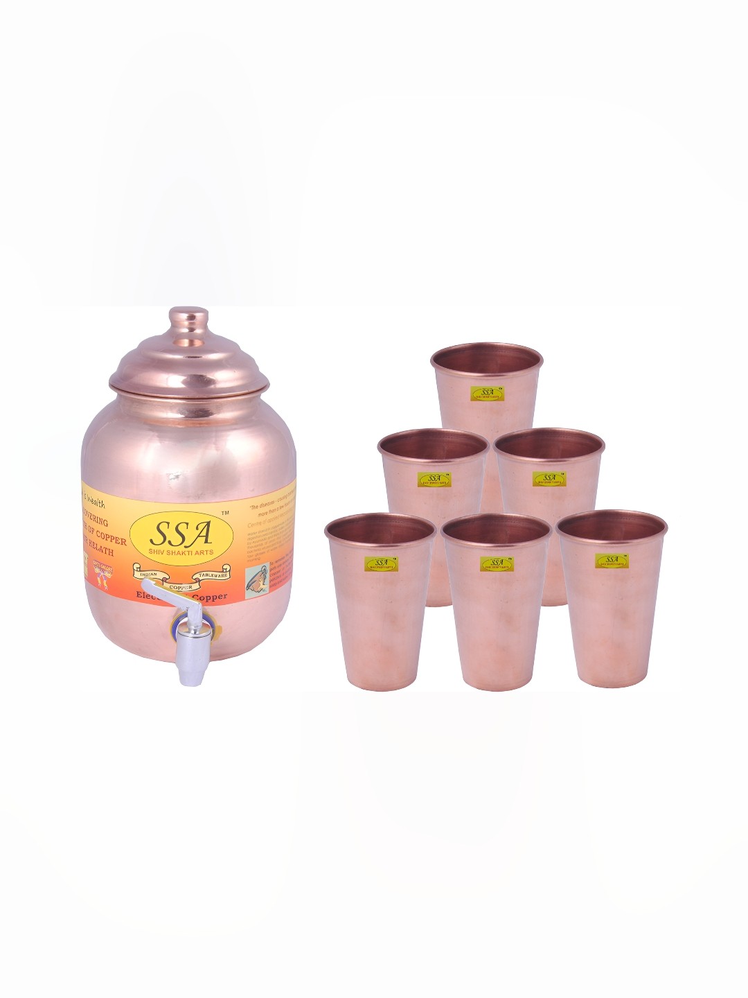 

Shivshakti Arts Copper 7 Pieces Jug & Glass