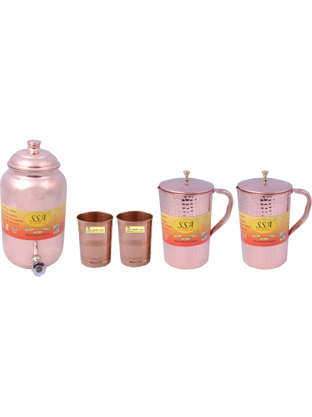 

Shivshakti Arts Brown 5 Pieces Copper Jug & Glass Set