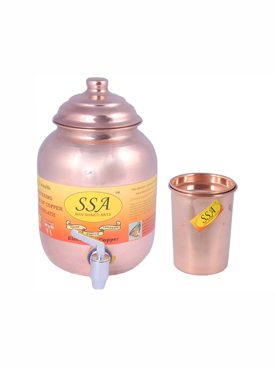 

Shivshakti Arts 2 Pcs Copper Jug & Glass