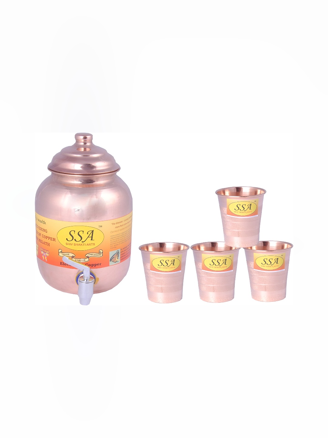 

Shivshakti Arts Brown 5 Pieces Copper Jug & Glass Set