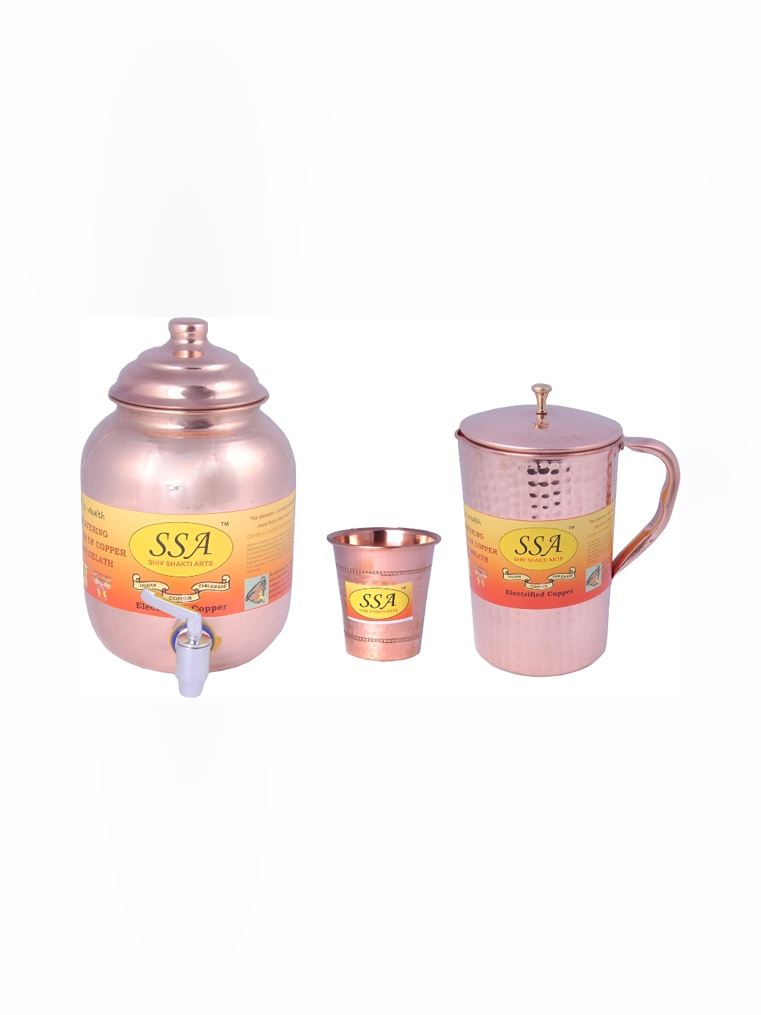 

Shivshakti Arts Copper Toned 3 Pieces Jug & Glass Set