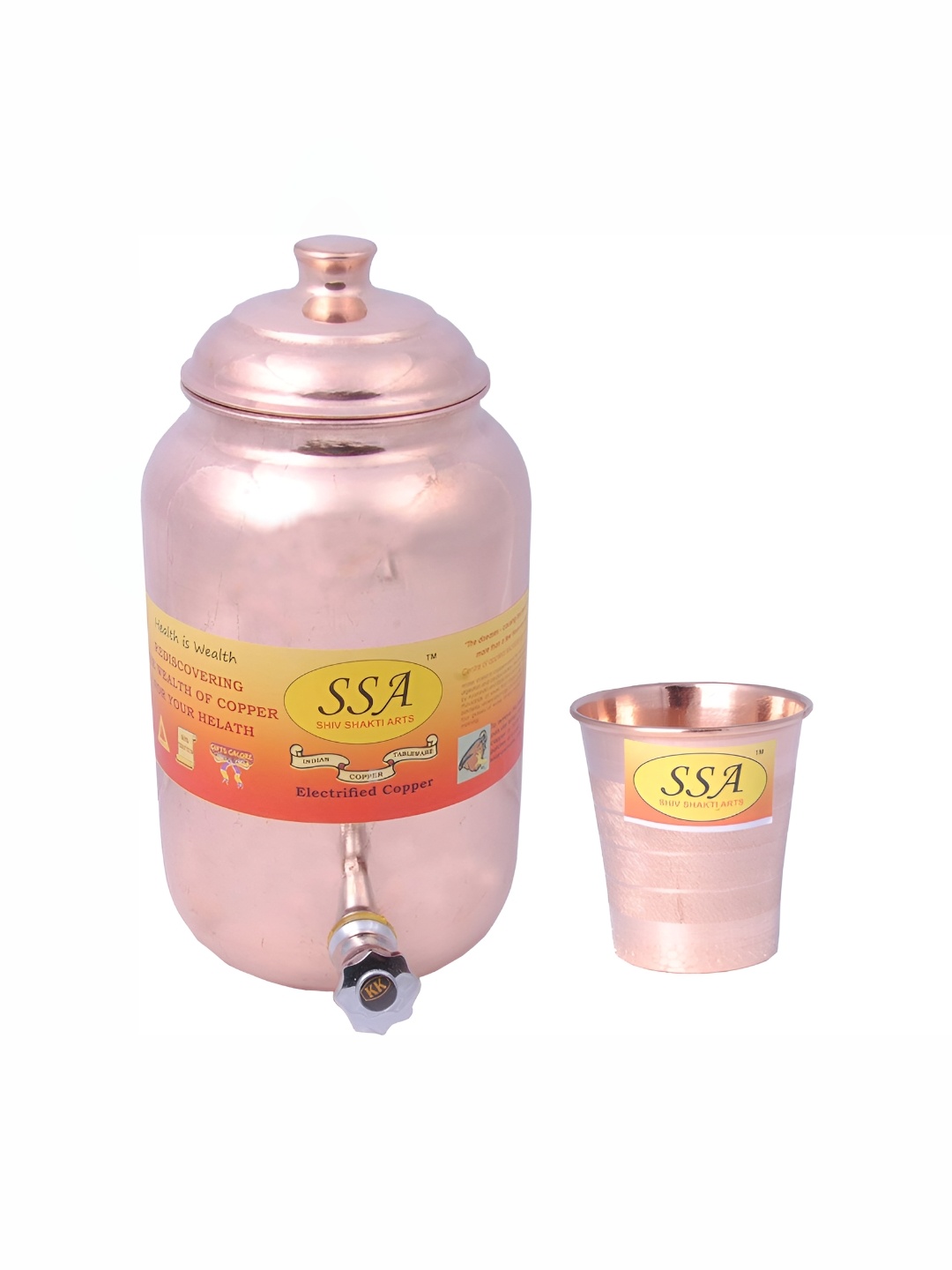 

Shivshakti Arts 2 Pieces Copper Toned Jug & Glass Set
