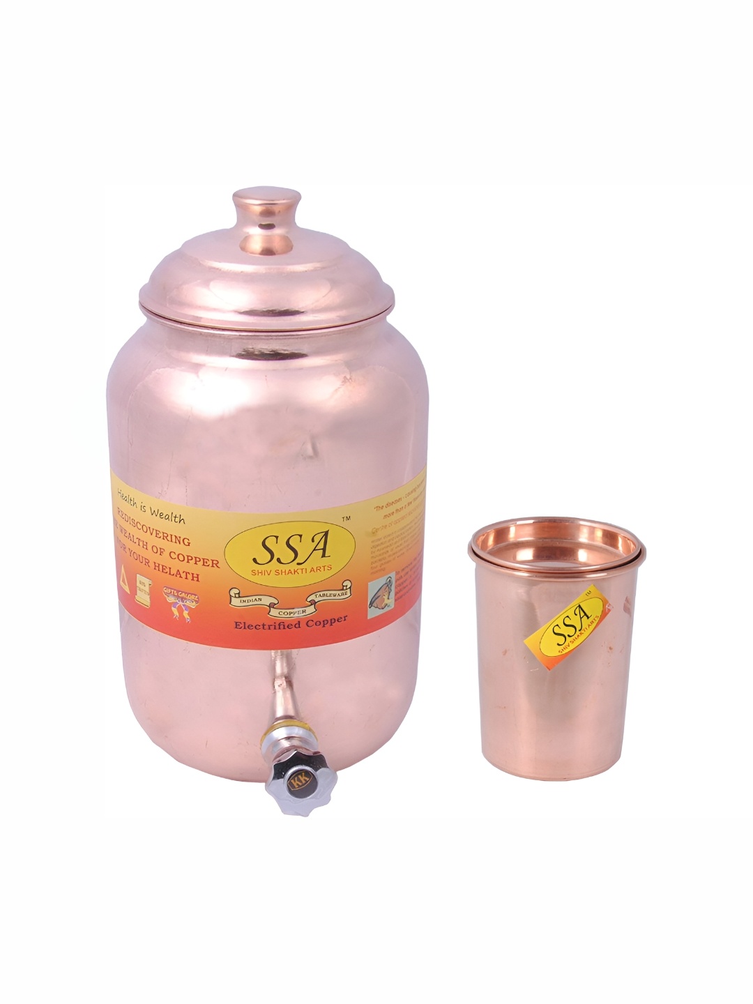 

Shivshakti Arts Brown 2 Pieces Copper Jug & Glass Set