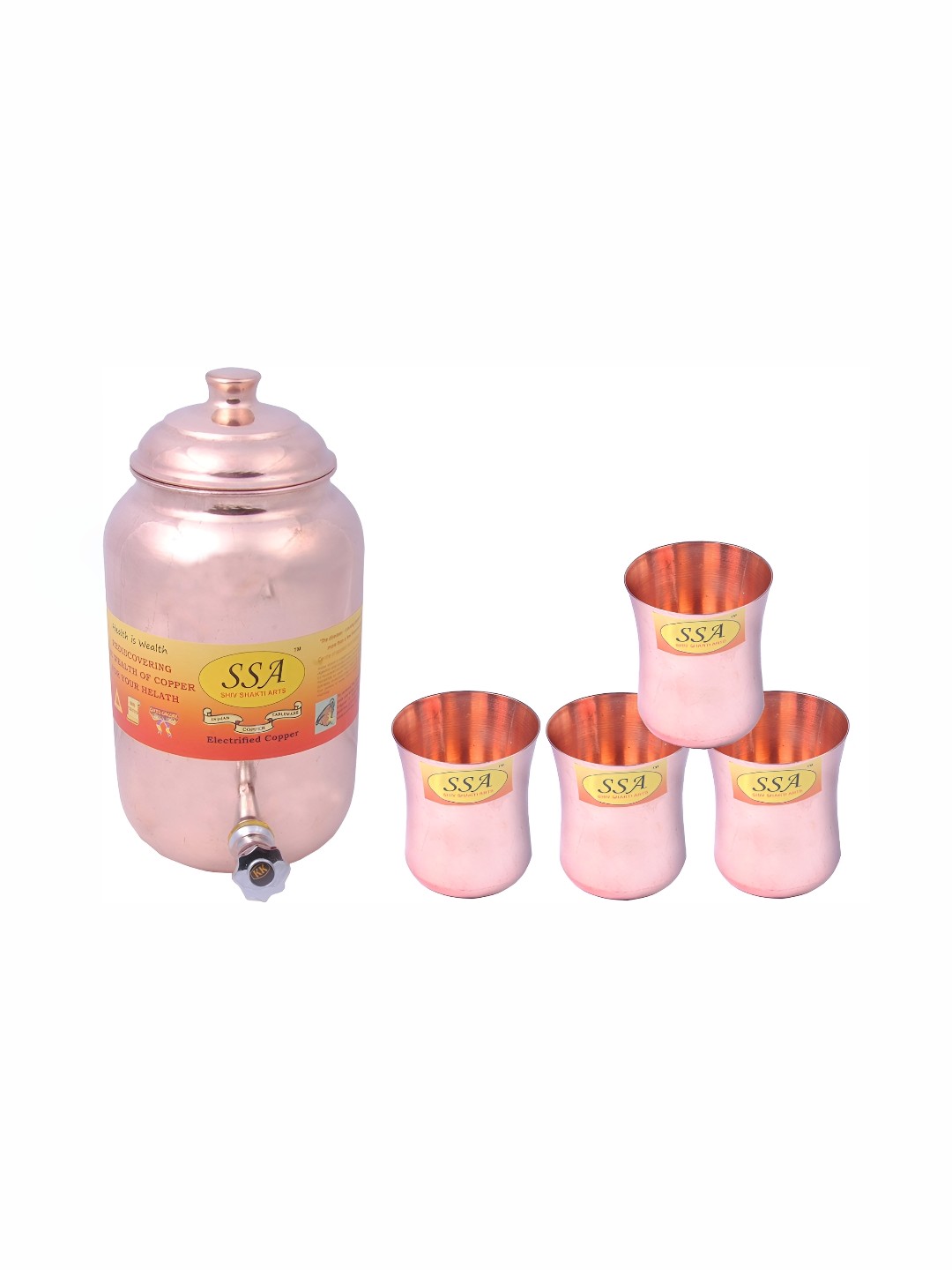

Shivshakti Arts Brown 5 Pieces Copper Water Jugs & Glasses