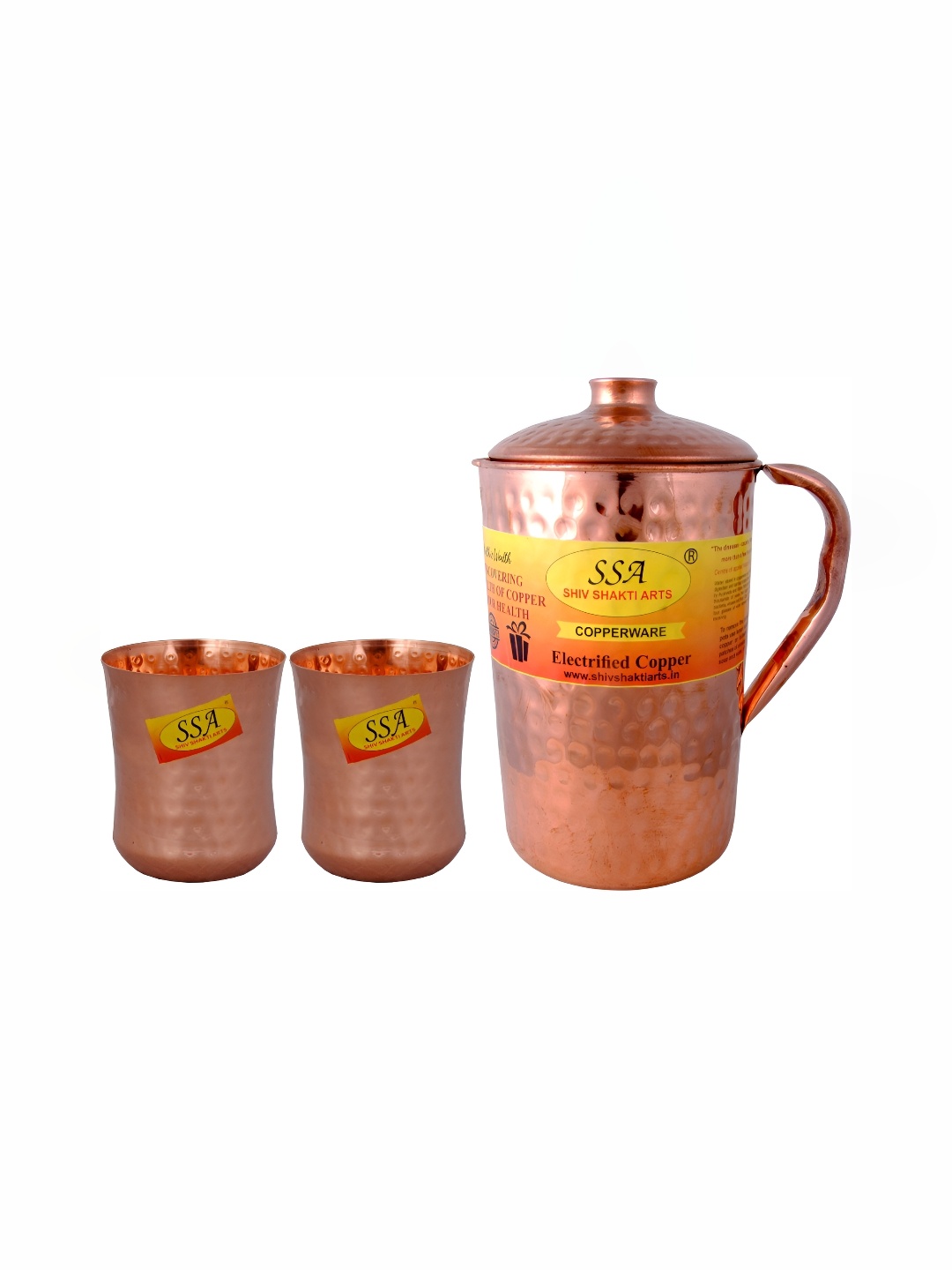 

Shivshakti Arts Copper Toned 3 Pieces Jug & Glass Set
