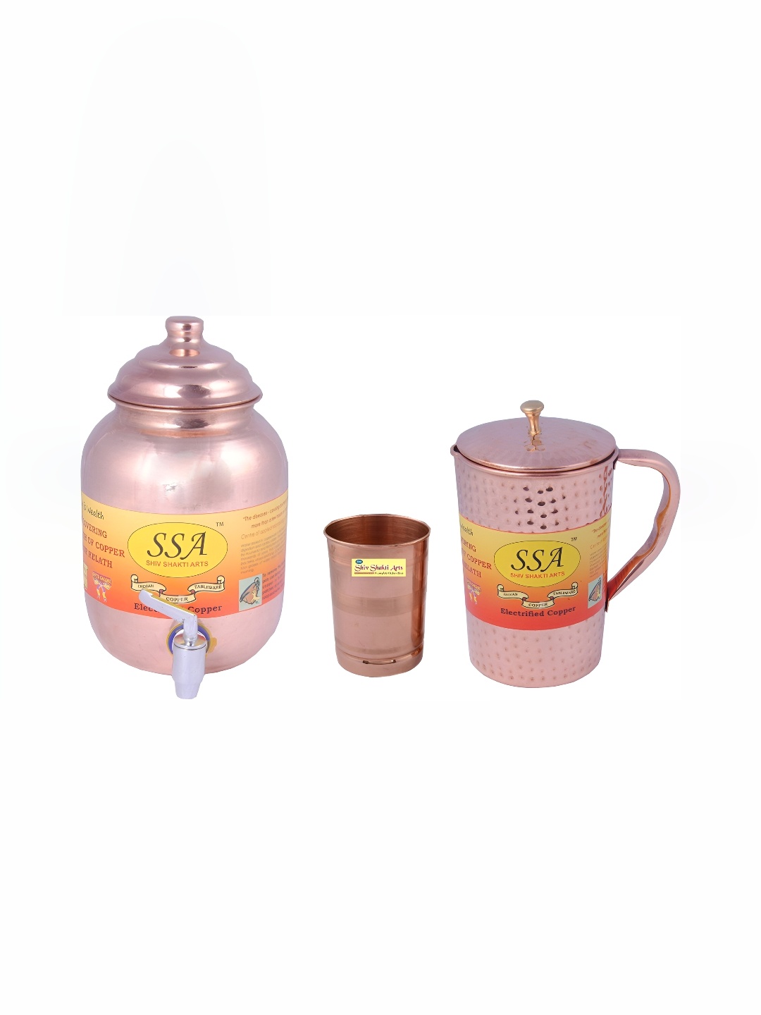

Shivshakti Arts Copper Toned 3 Pieces Water or Juice Glass