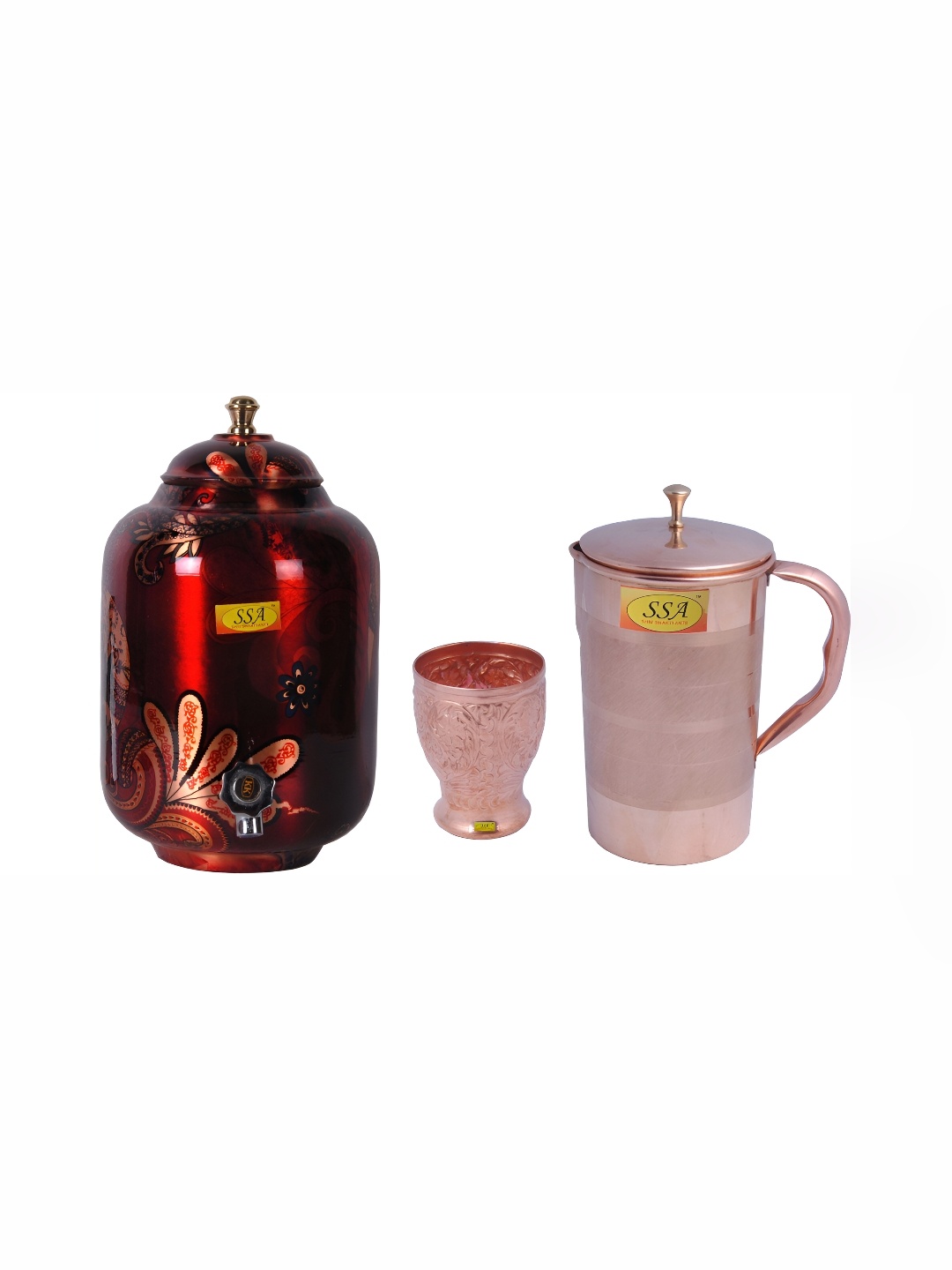 

Shivshakti Arts Red & Copper 3 Pieces Toned Water or Juice Glass