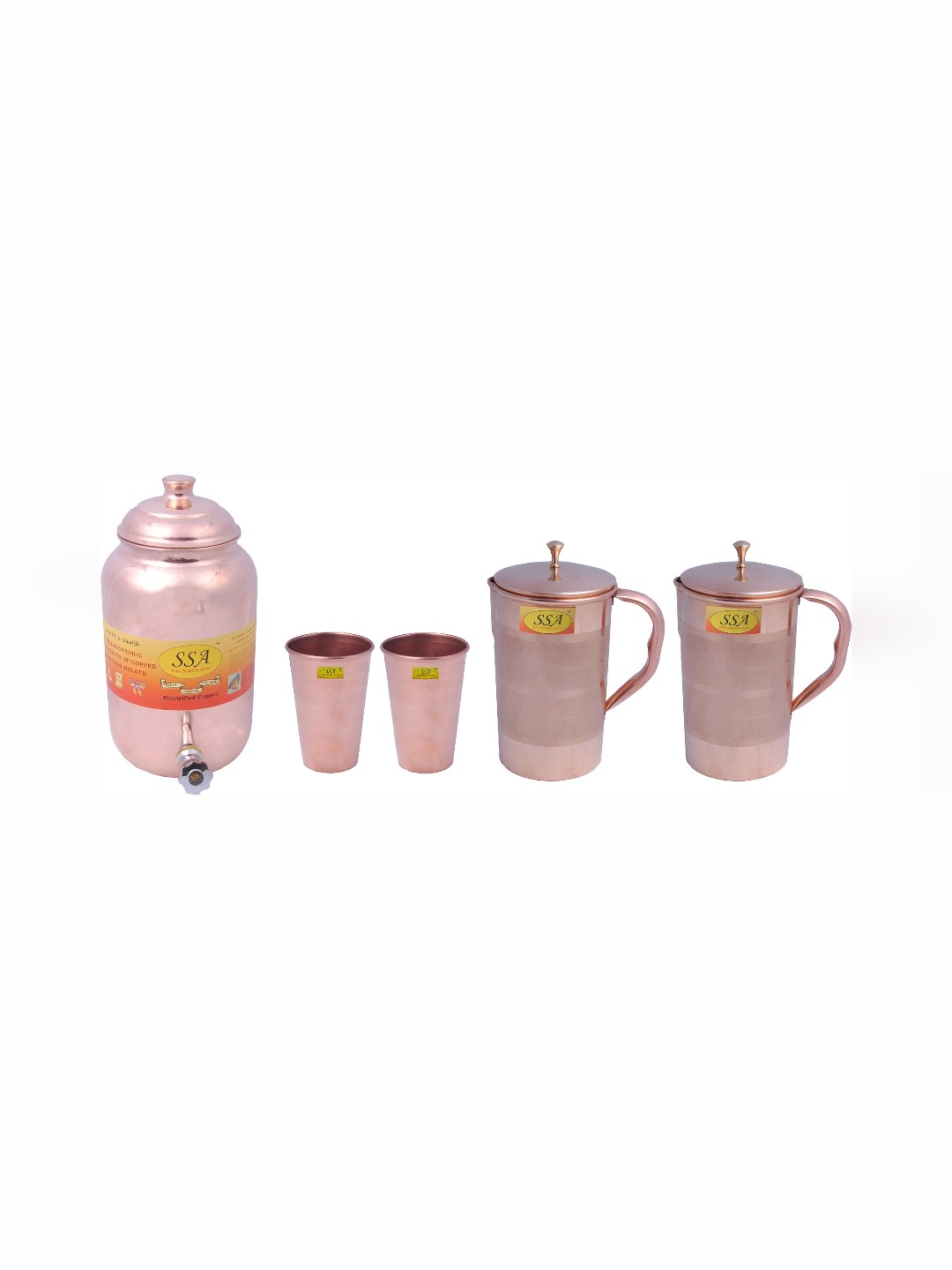 

Shivshakti Arts Brown 5 Pieces Copper Water Pot & Jug With Glasses