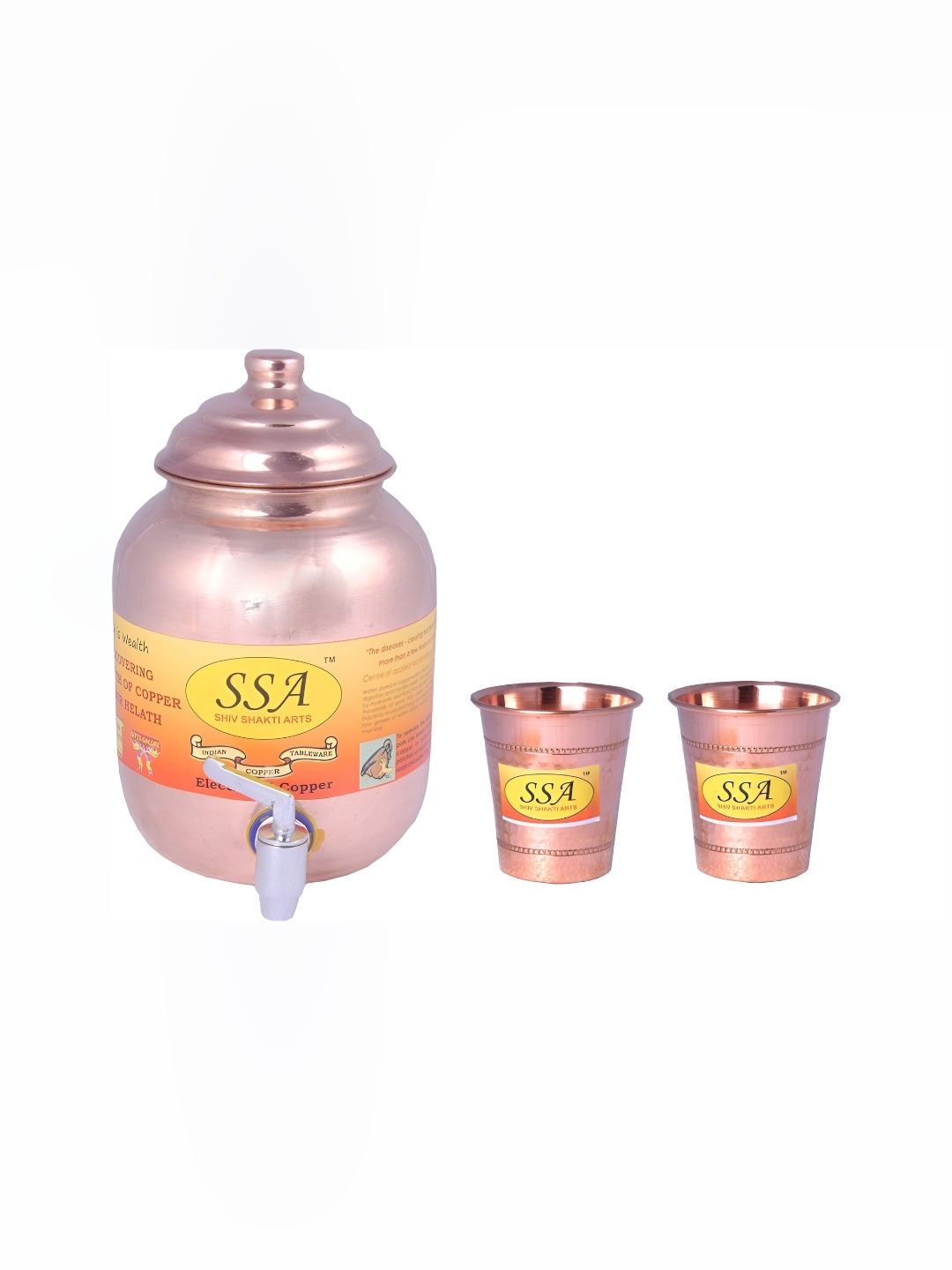 

Shivshakti Arts Brown 3Pcs Copper Water Jugs Bar And Drinkware
