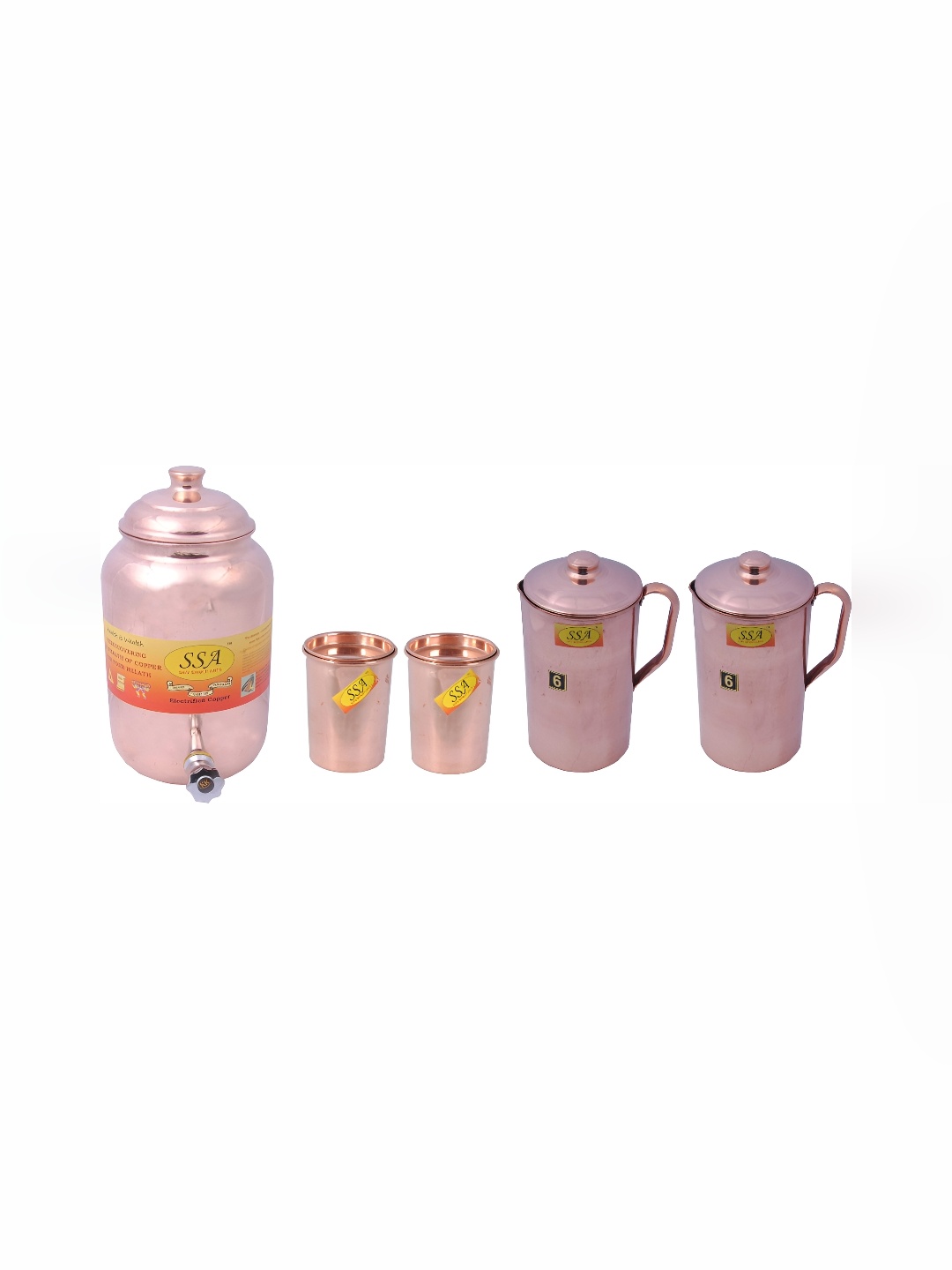 

Shivshakti Arts Copper Toned 5 Pieces Water or Juice Glass Set