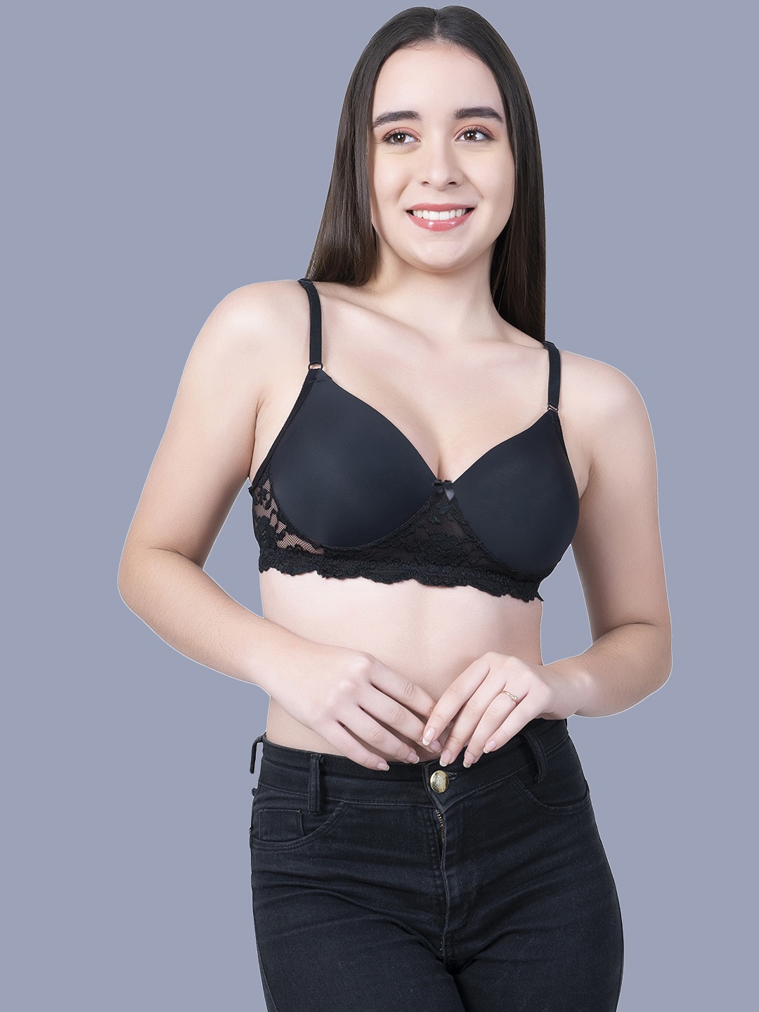 

Herryqeal Full Coverage Underwired Lightly Padded Everyday Bra With All Day Comfort, Black