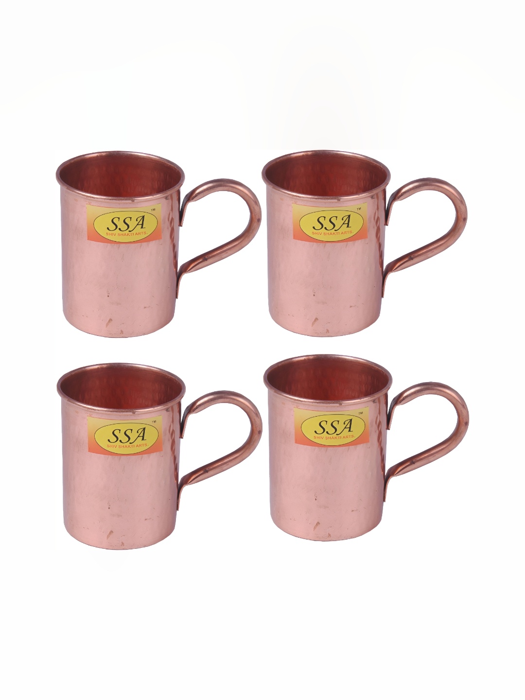

Shivshakti Arts Brown 4 Pcs Ethnic Motifs Copper Mugs Cups and Mugs 415ml